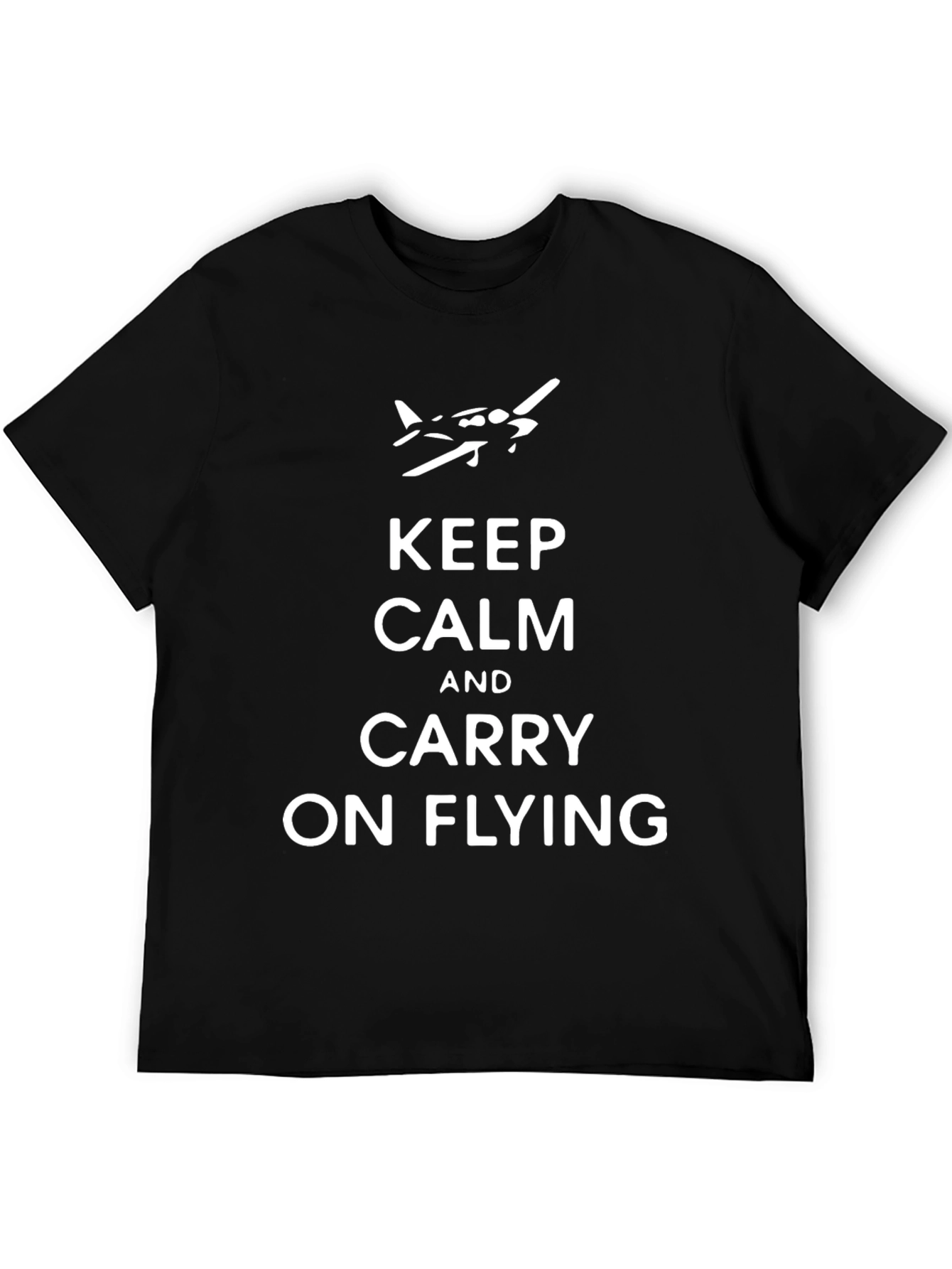Keep Calm and Carry On Flying T-Shirt - Black