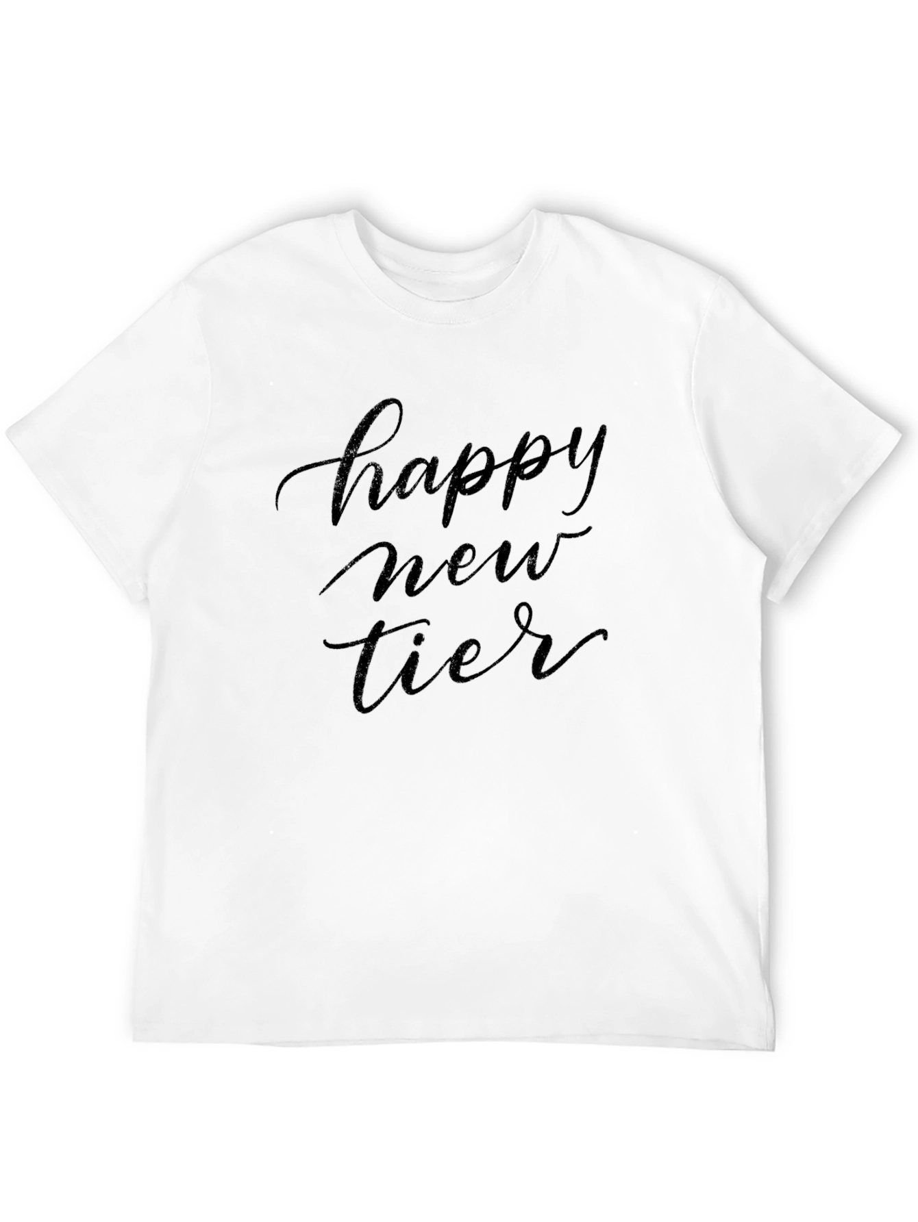 Happy New Tier Black Graphic Tee Shirt