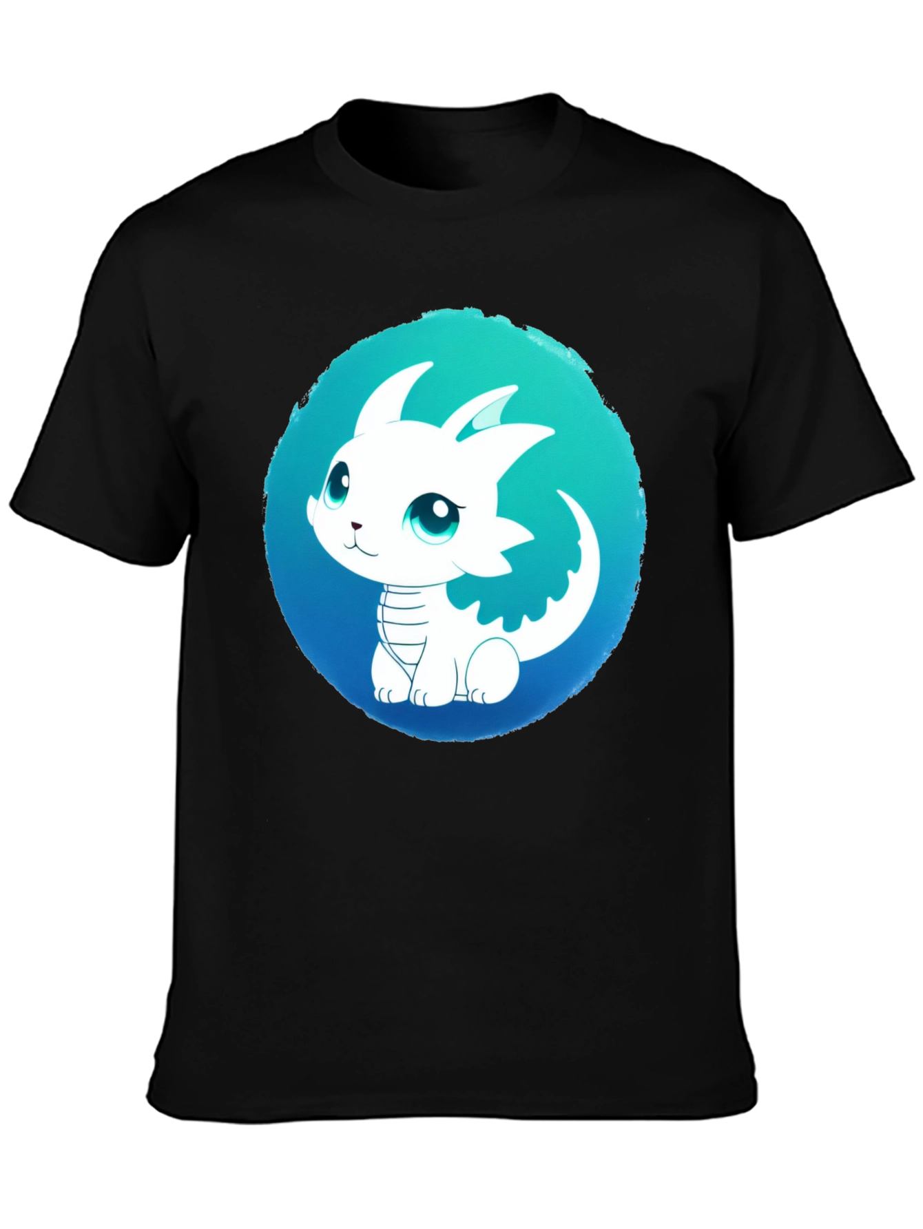 Cute Dragon Graphic Tee - Black