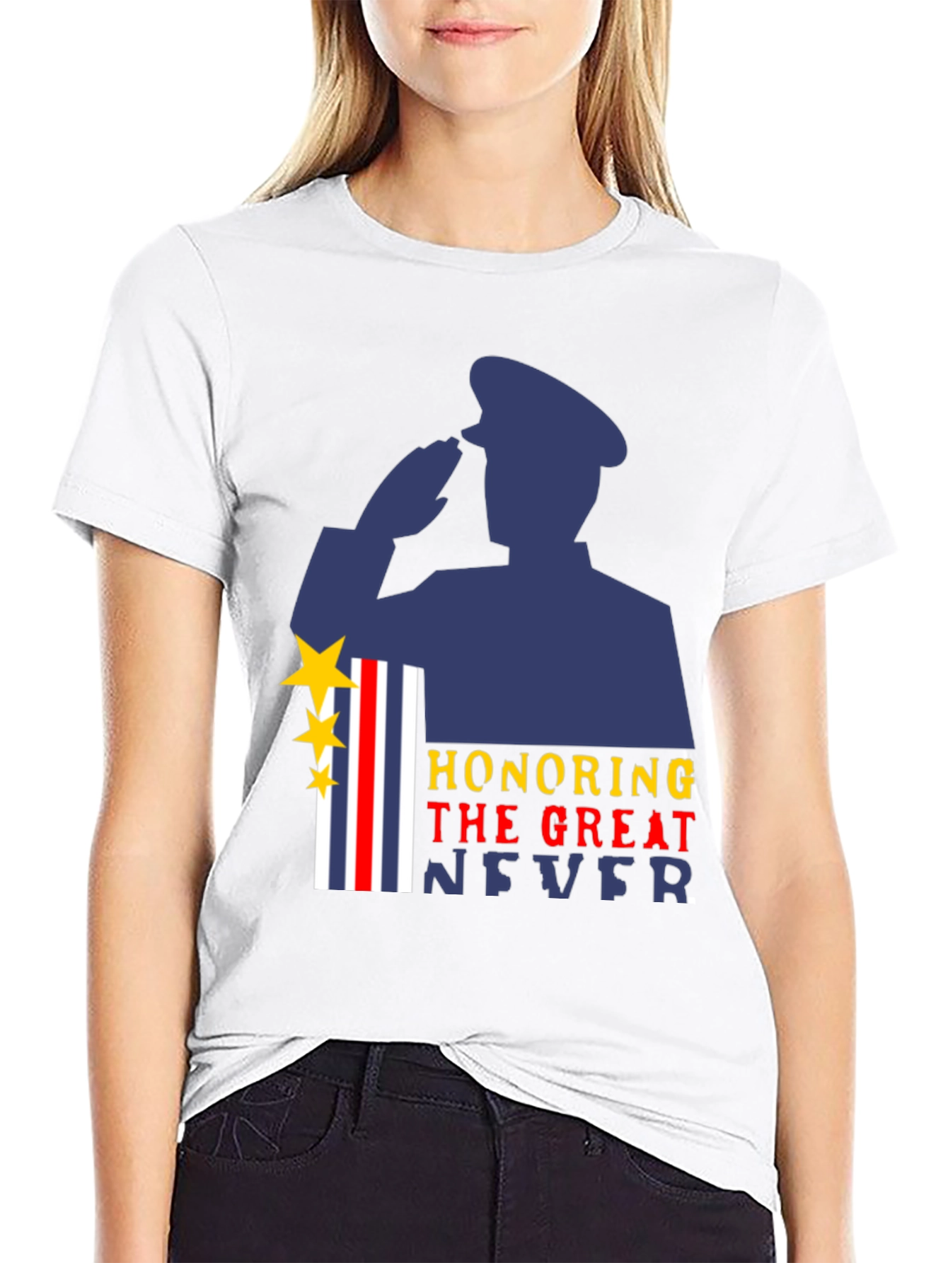 Honoring The Great Never Military Graphic T-Shirt