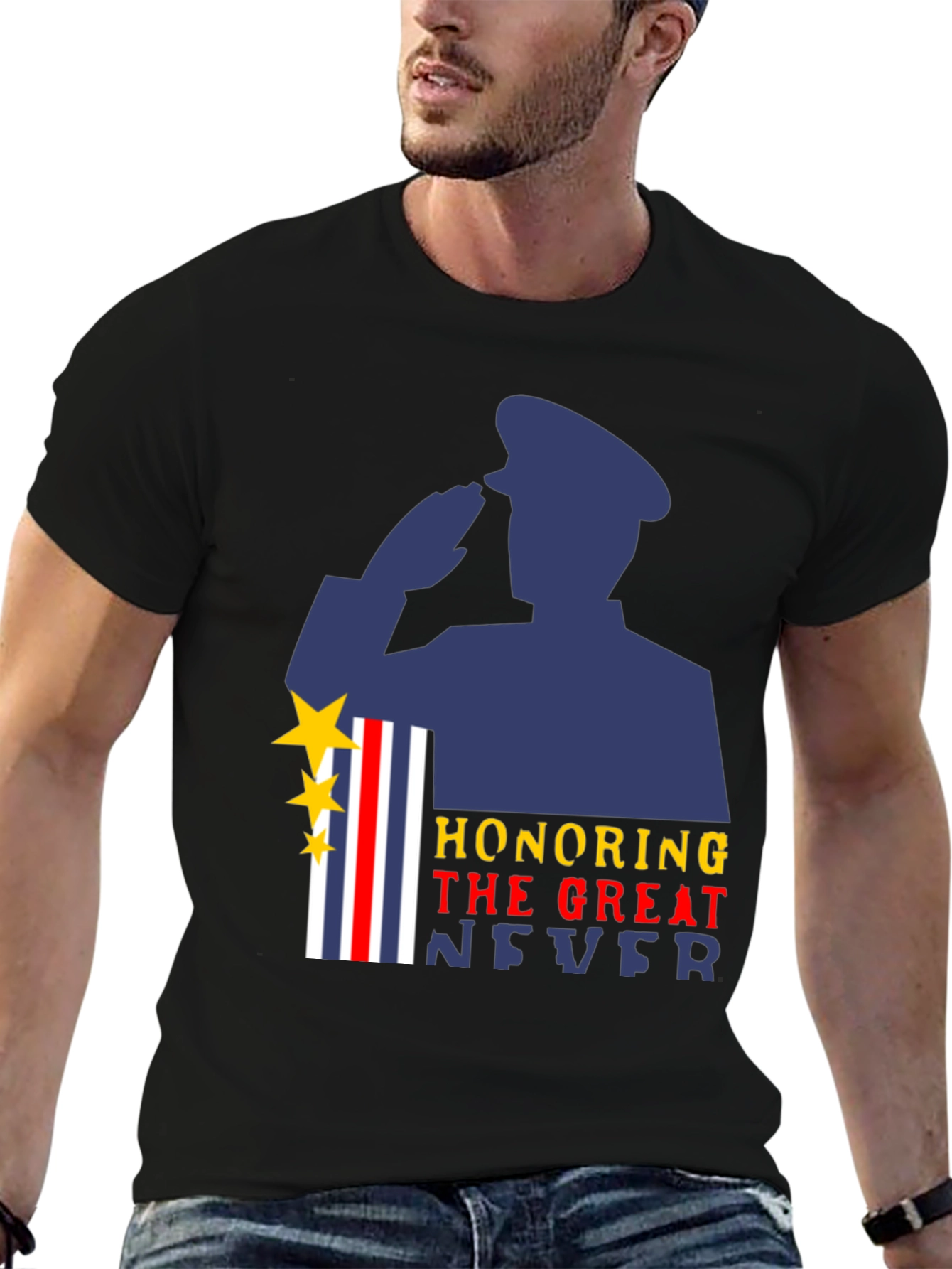 Honoring The Great Never Military Graphic T-Shirt