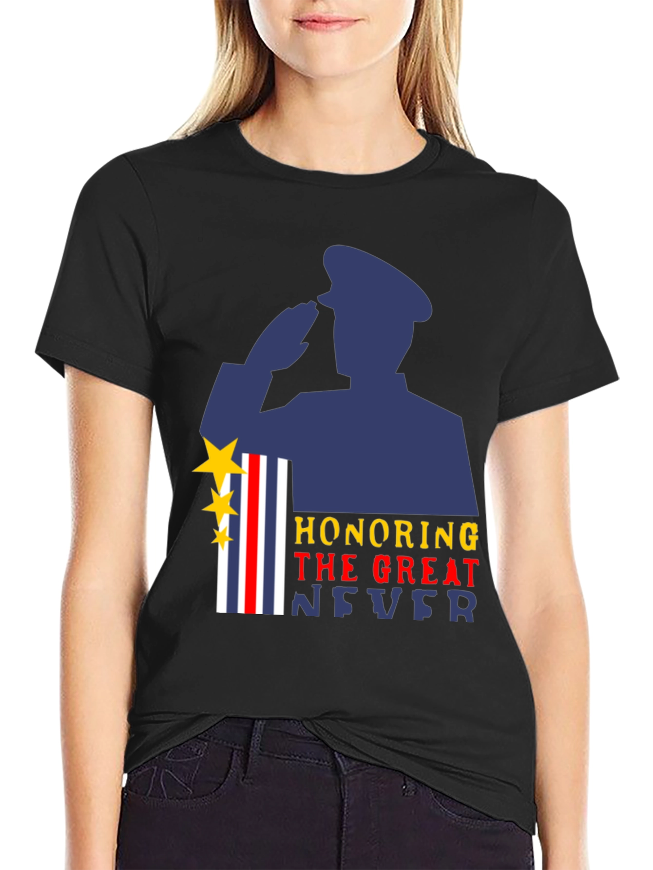 Honoring The Great Never Military Graphic T-Shirt