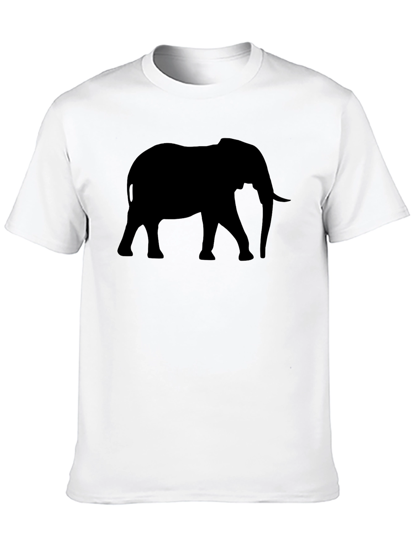 Elephant Silhouette Graphic Tee - Mens Black T-Shirt