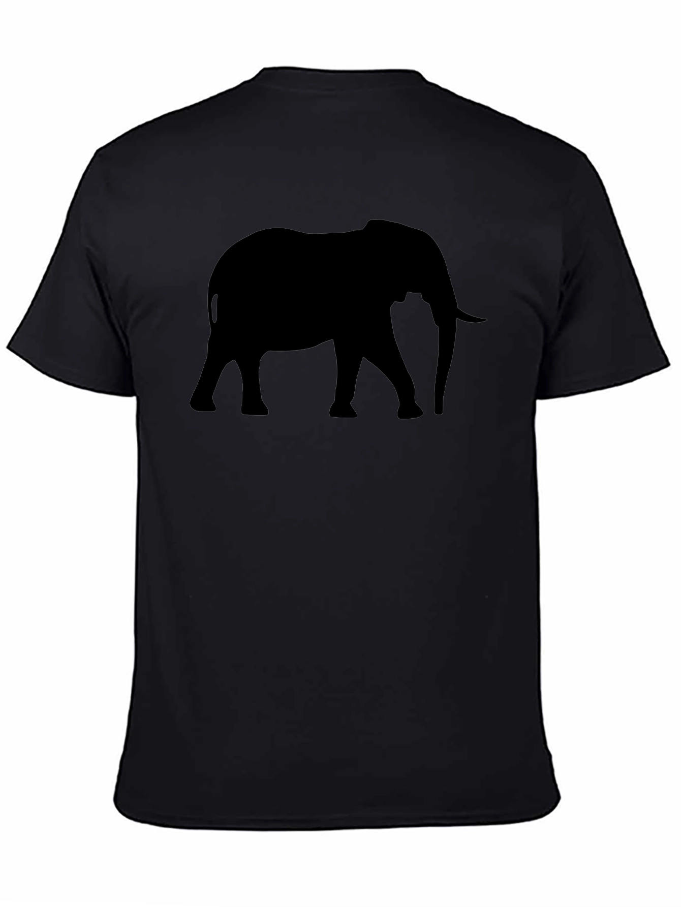 Elephant Silhouette Graphic Tee - Mens Black T-Shirt