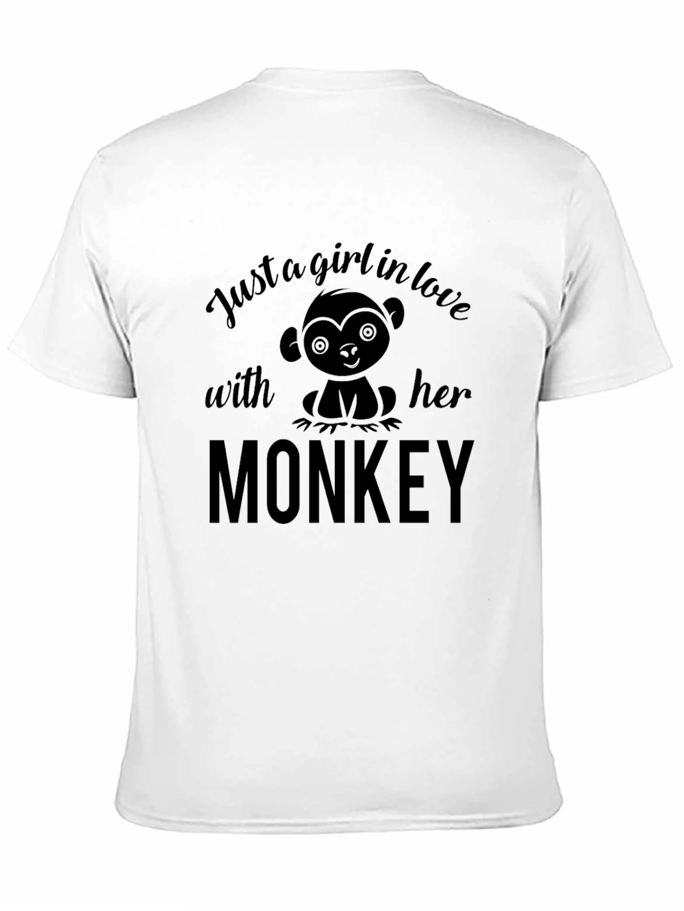 Girl In Love with Her Monkey Graphic T-Shirt