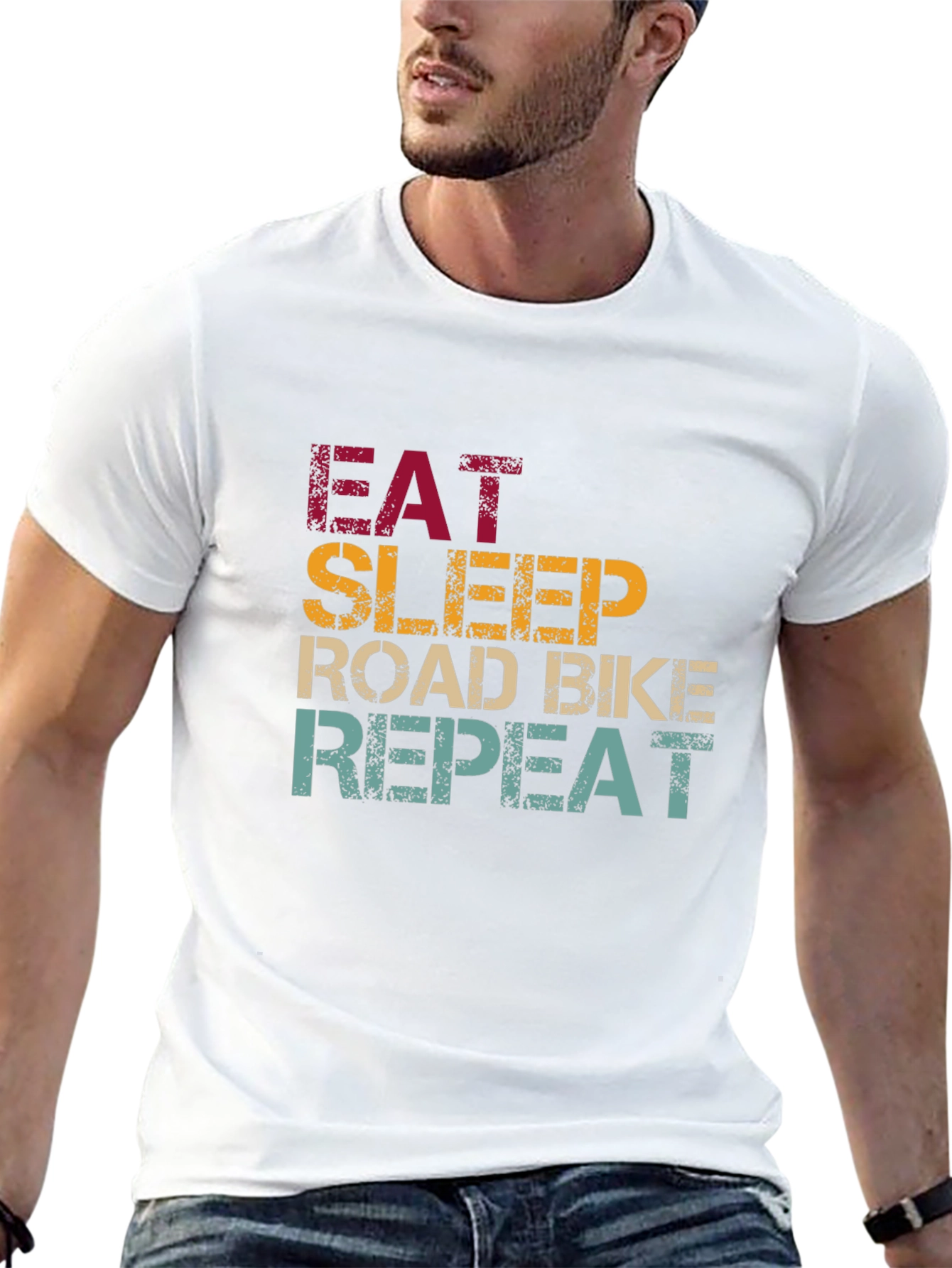 Eat Sleep Road Bike Repeat Graphic Tee