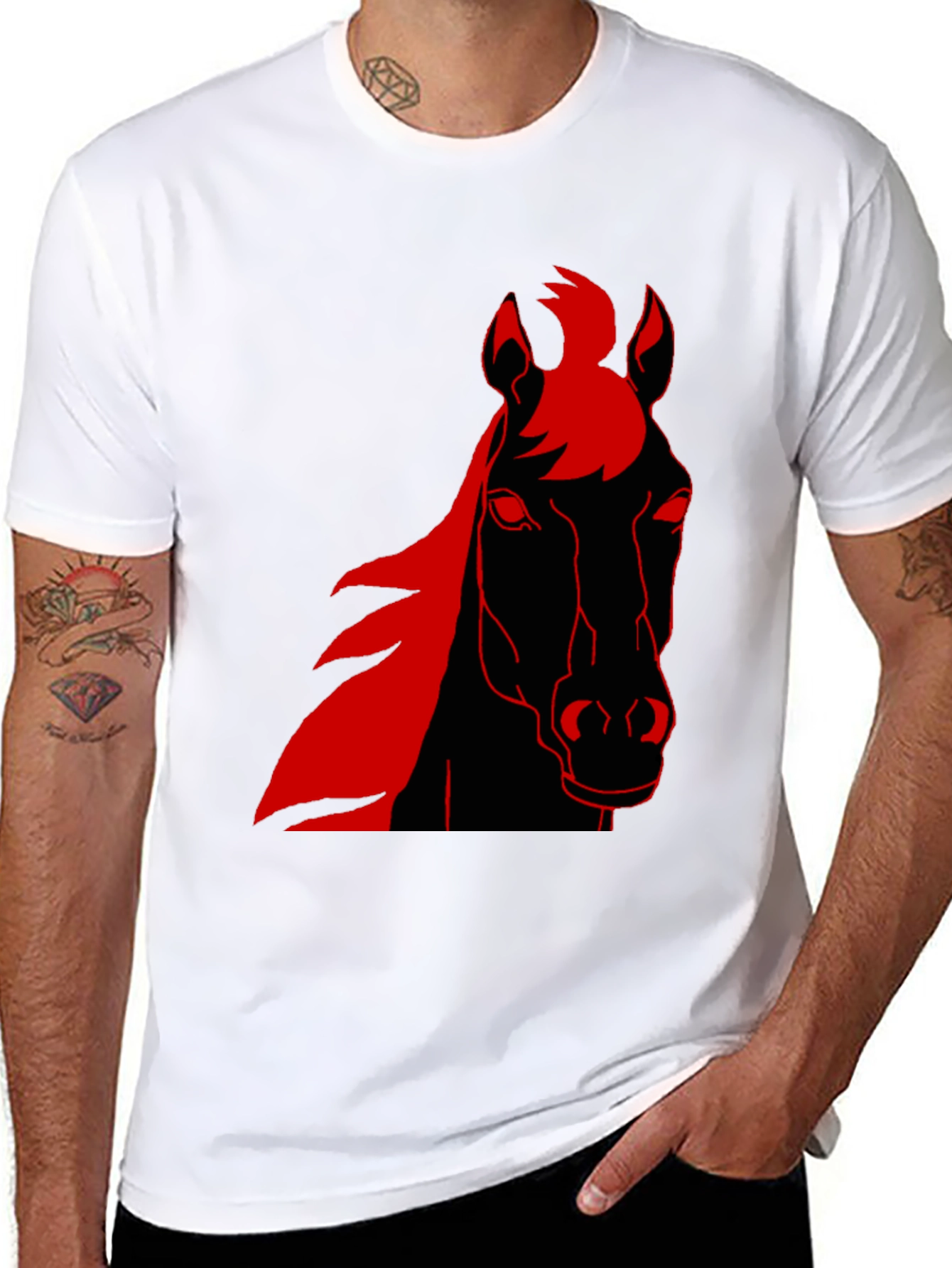 Bold Horse Graphic Tee - Black