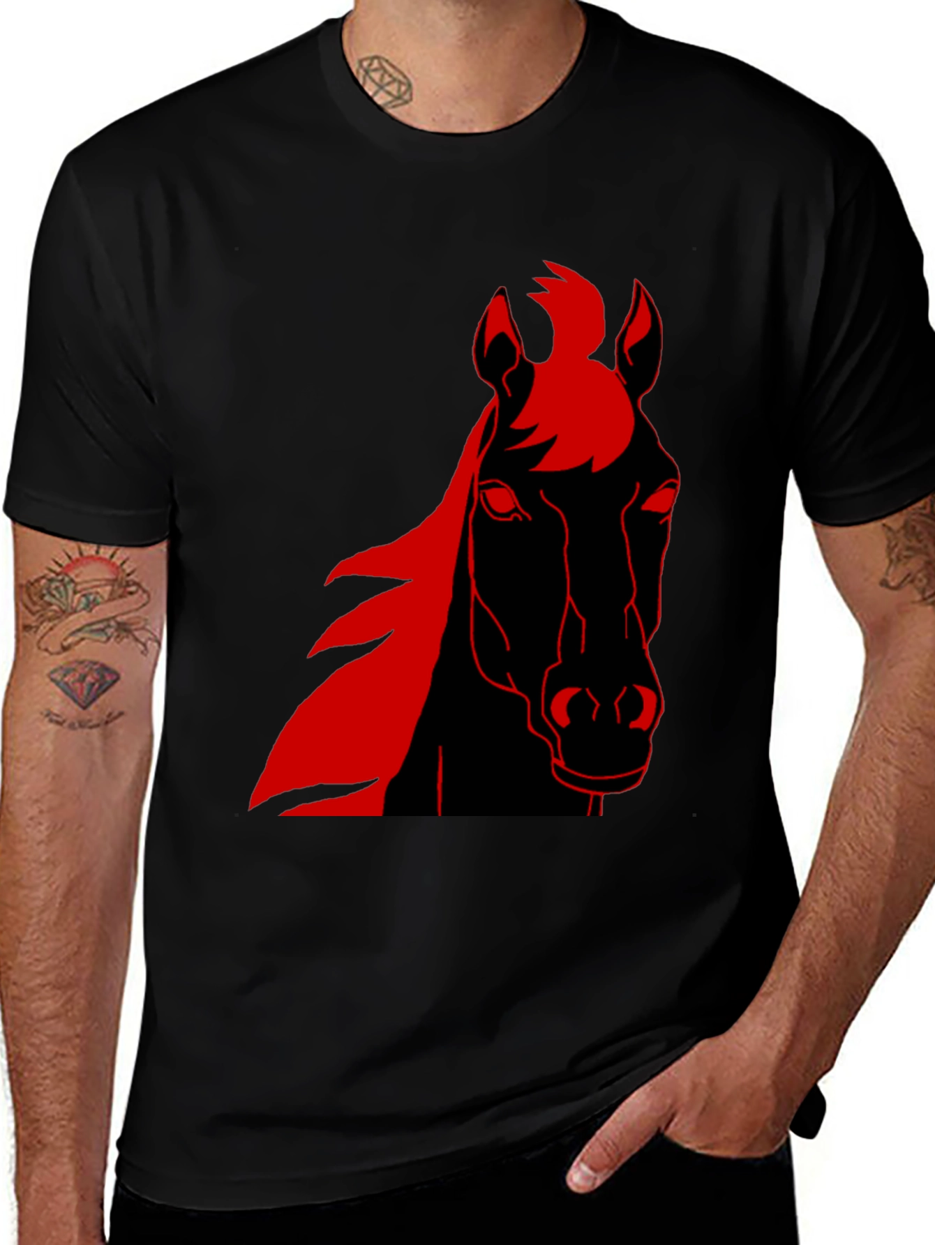 Bold Horse Graphic Tee - Black