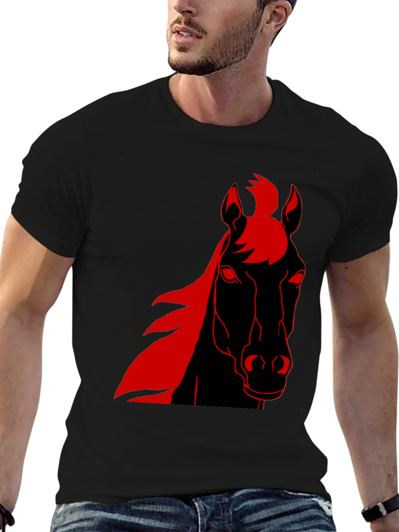 Bold Horse Graphic Tee - Black