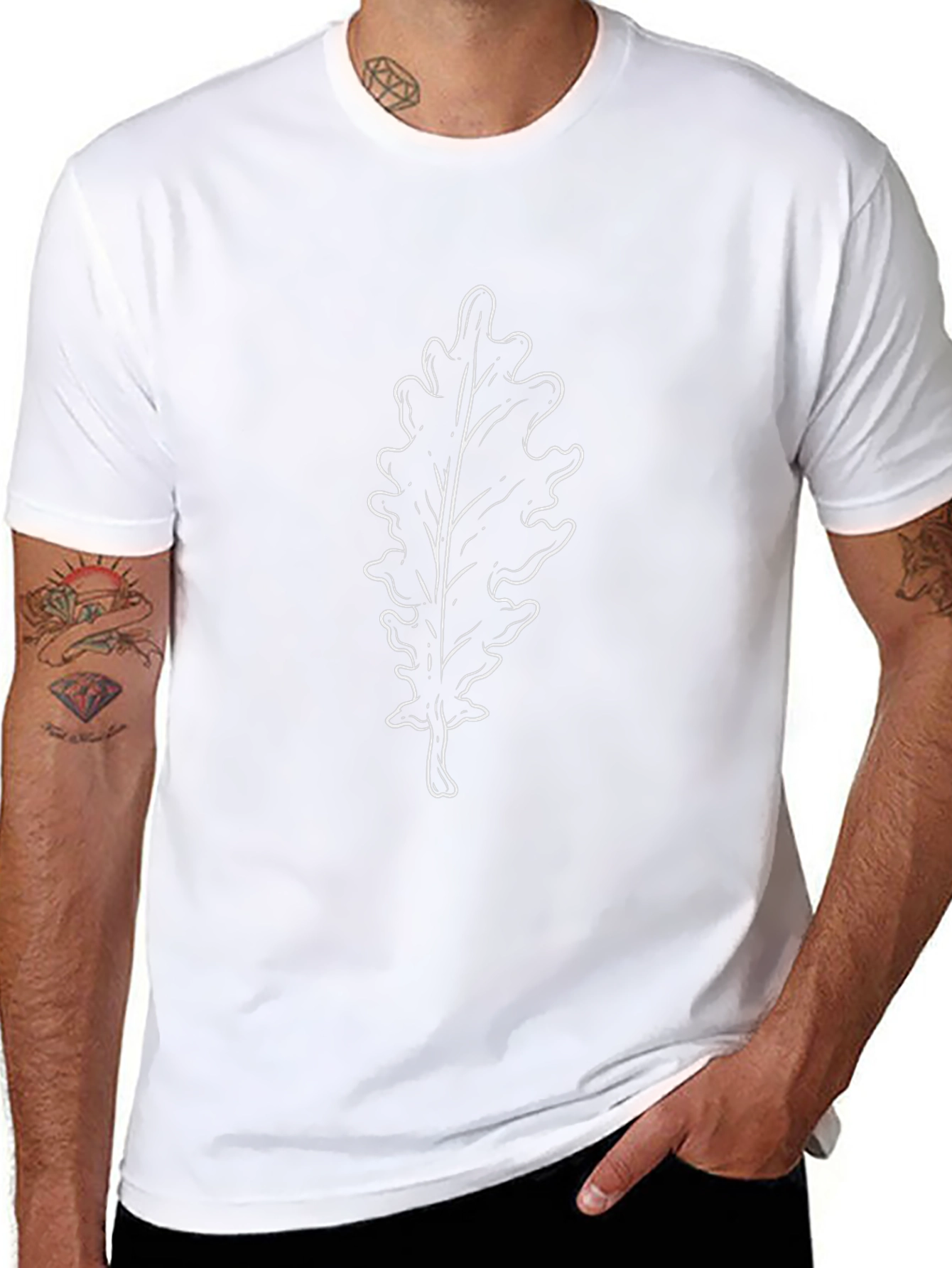 Leaf Graphic T-Shirt - Casual Black Tee