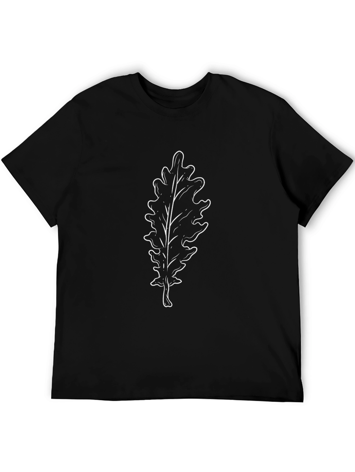 Leaf Graphic T-Shirt - Casual Black Tee