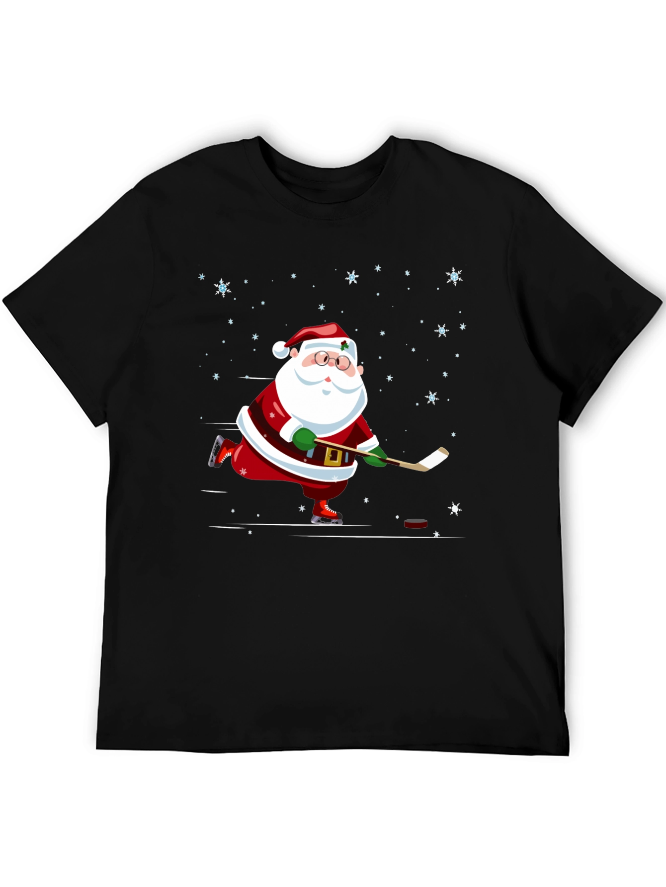 Hockey Santa T-Shirt - Holiday Festive Wear