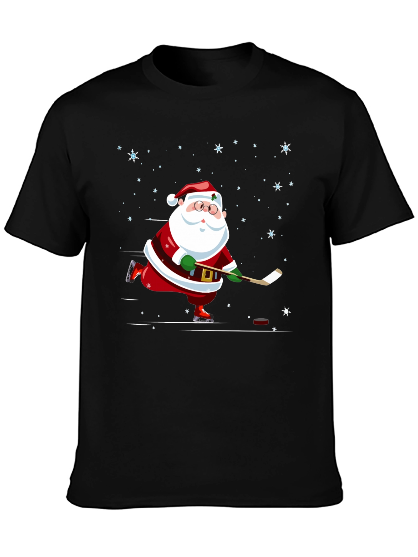 Hockey Santa T-Shirt - Holiday Festive Wear