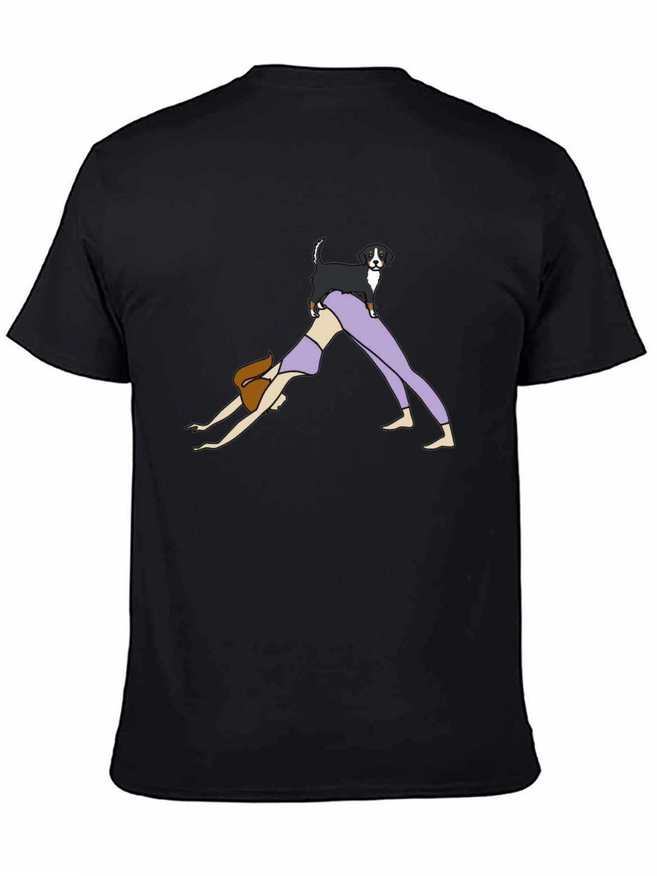 Yoga Dog Graphic Tee - Black Cotton T-Shirt