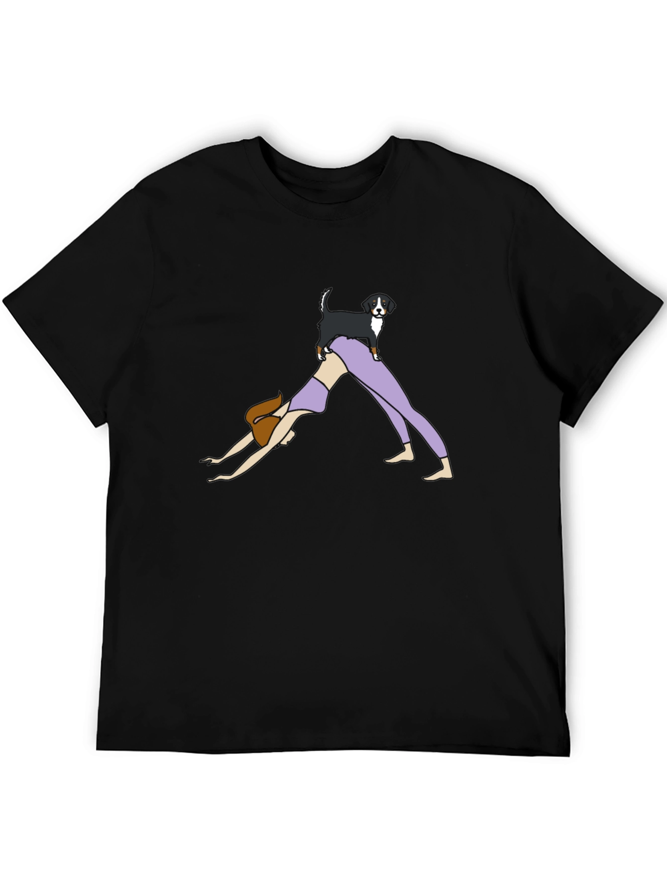 Yoga Dog Graphic Tee - Black Cotton T-Shirt