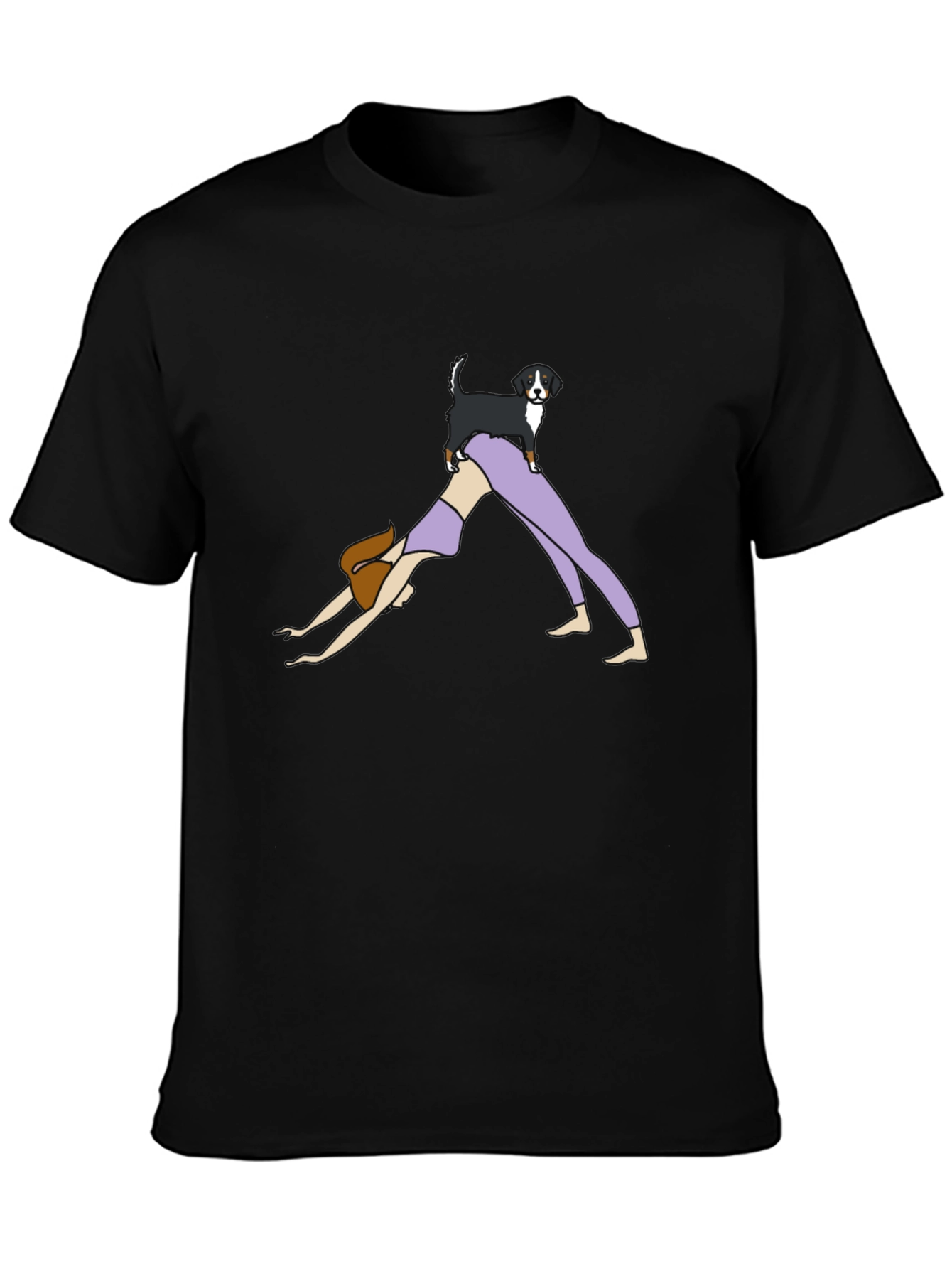 Yoga Dog Graphic Tee - Black Cotton T-Shirt