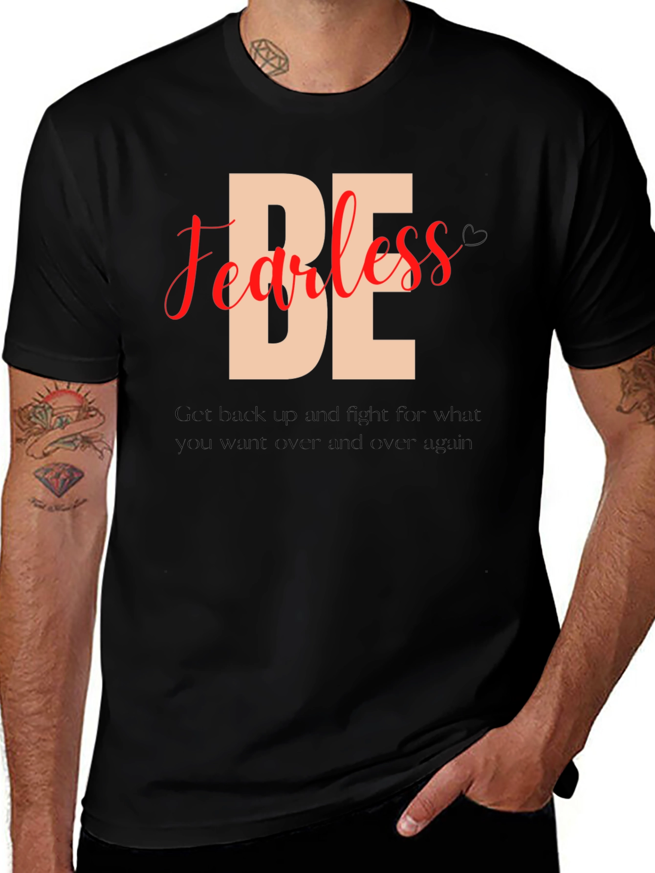 Be Fearless Black Graphic Tee