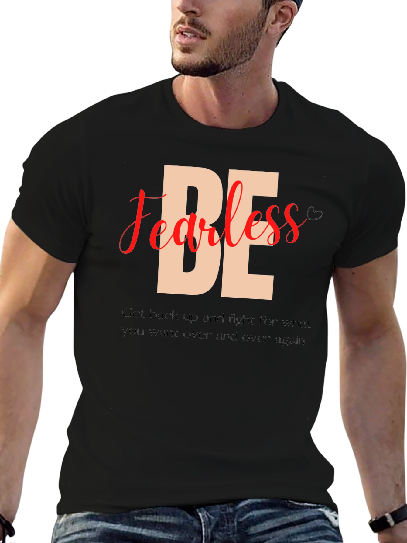 Be Fearless Black Graphic Tee