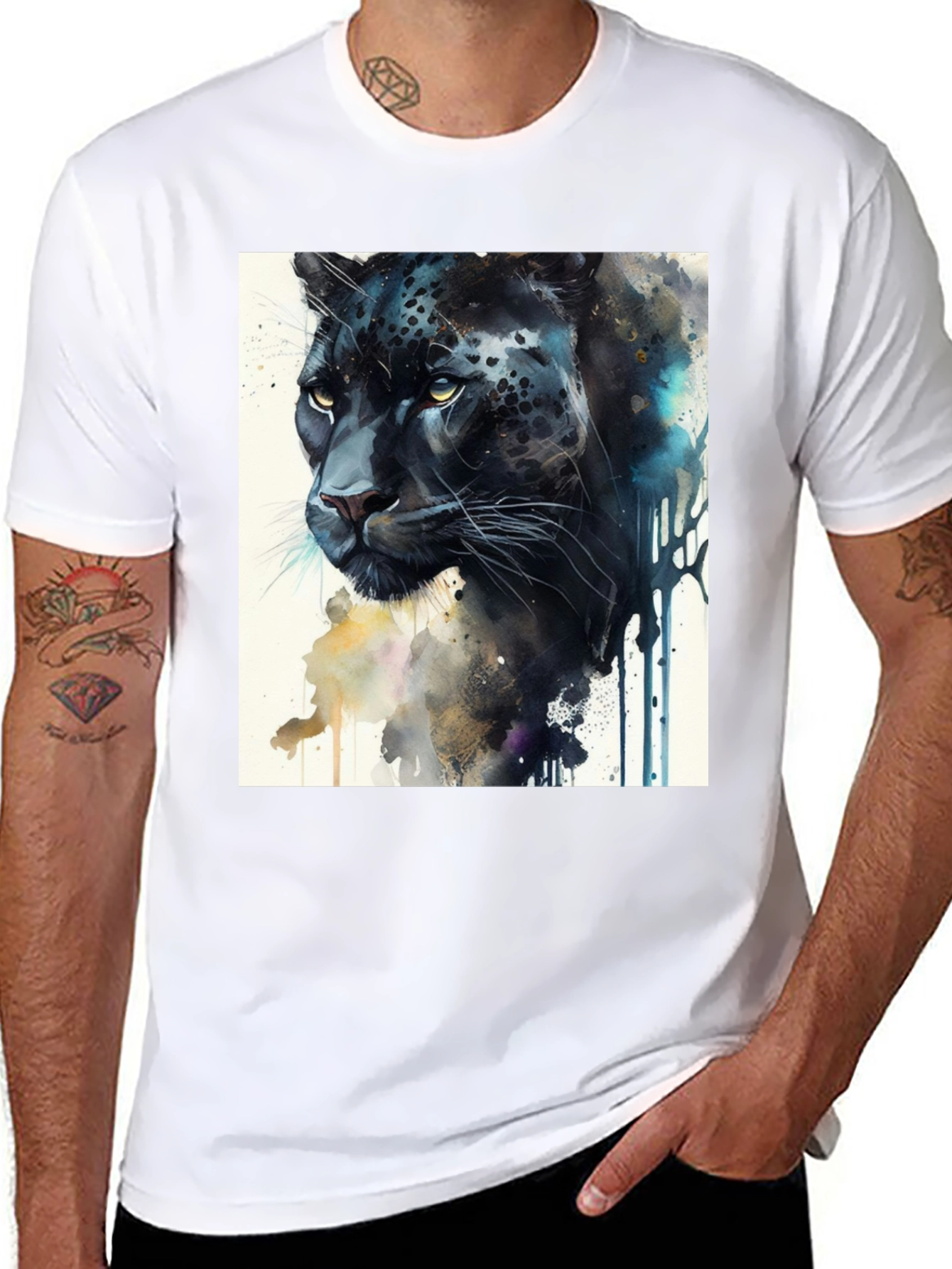 Black Panther Artistic Graphic T-Shirt