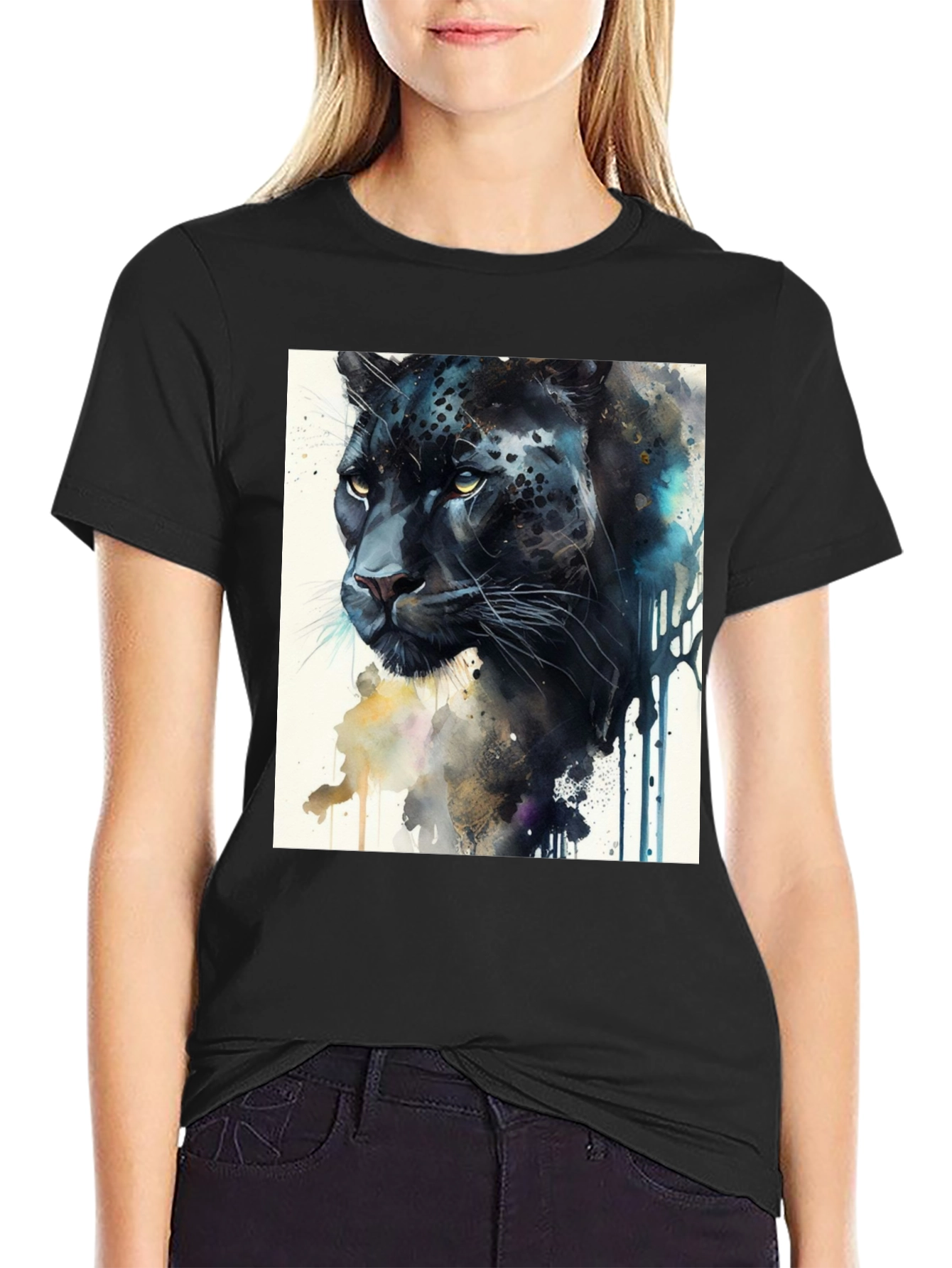 Black Panther Artistic Graphic T-Shirt