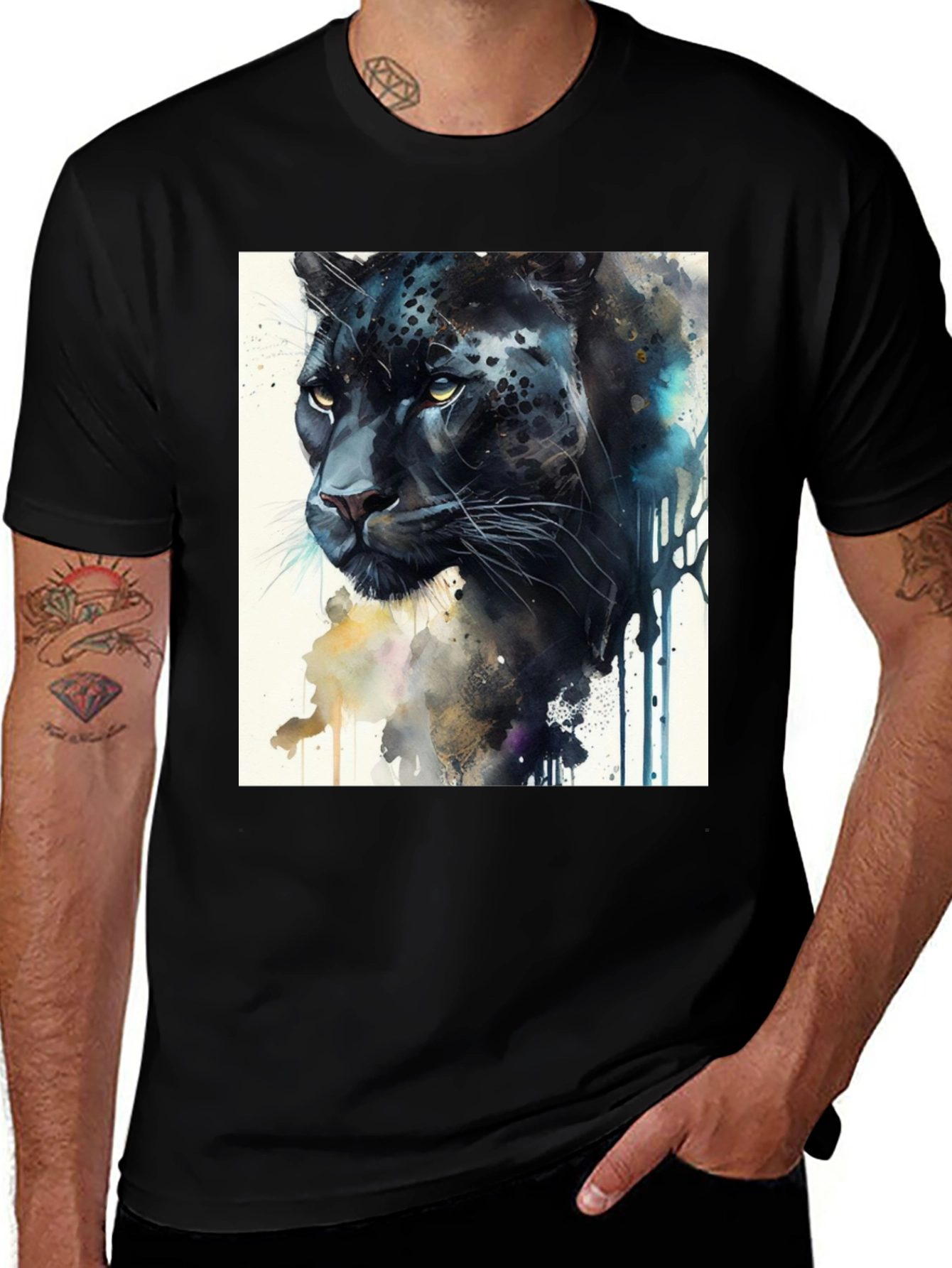 Black Panther Artistic Graphic T-Shirt
