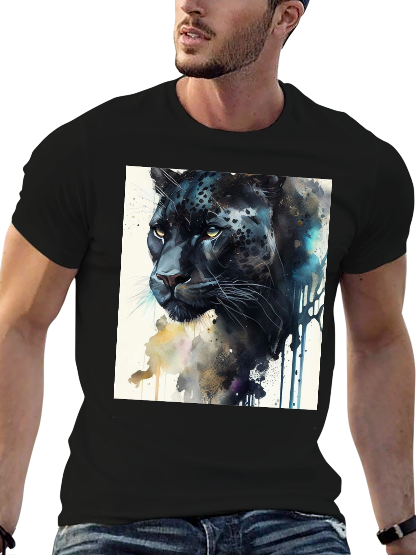 Black Panther Artistic Graphic T-Shirt