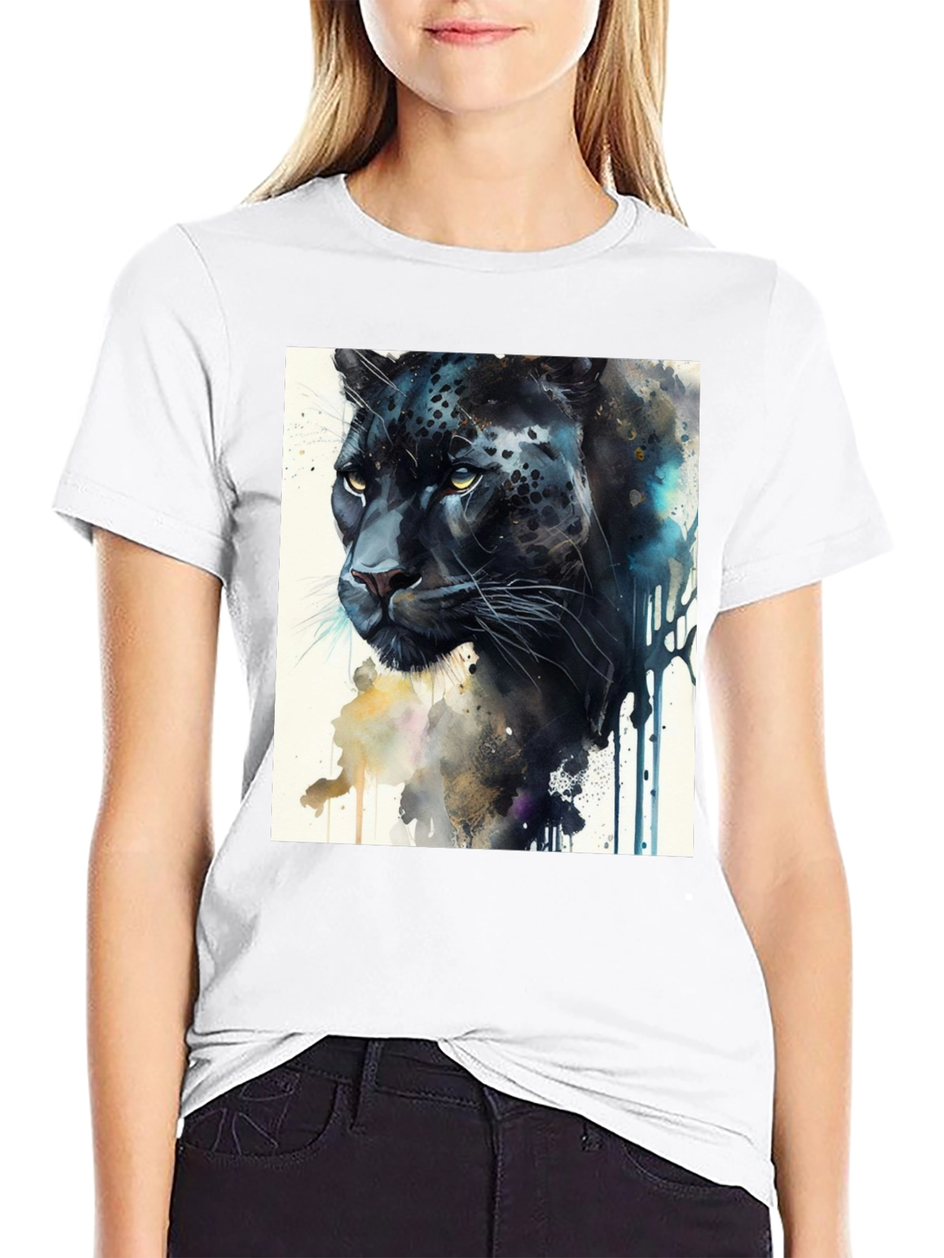 Black Panther Artistic Graphic T-Shirt