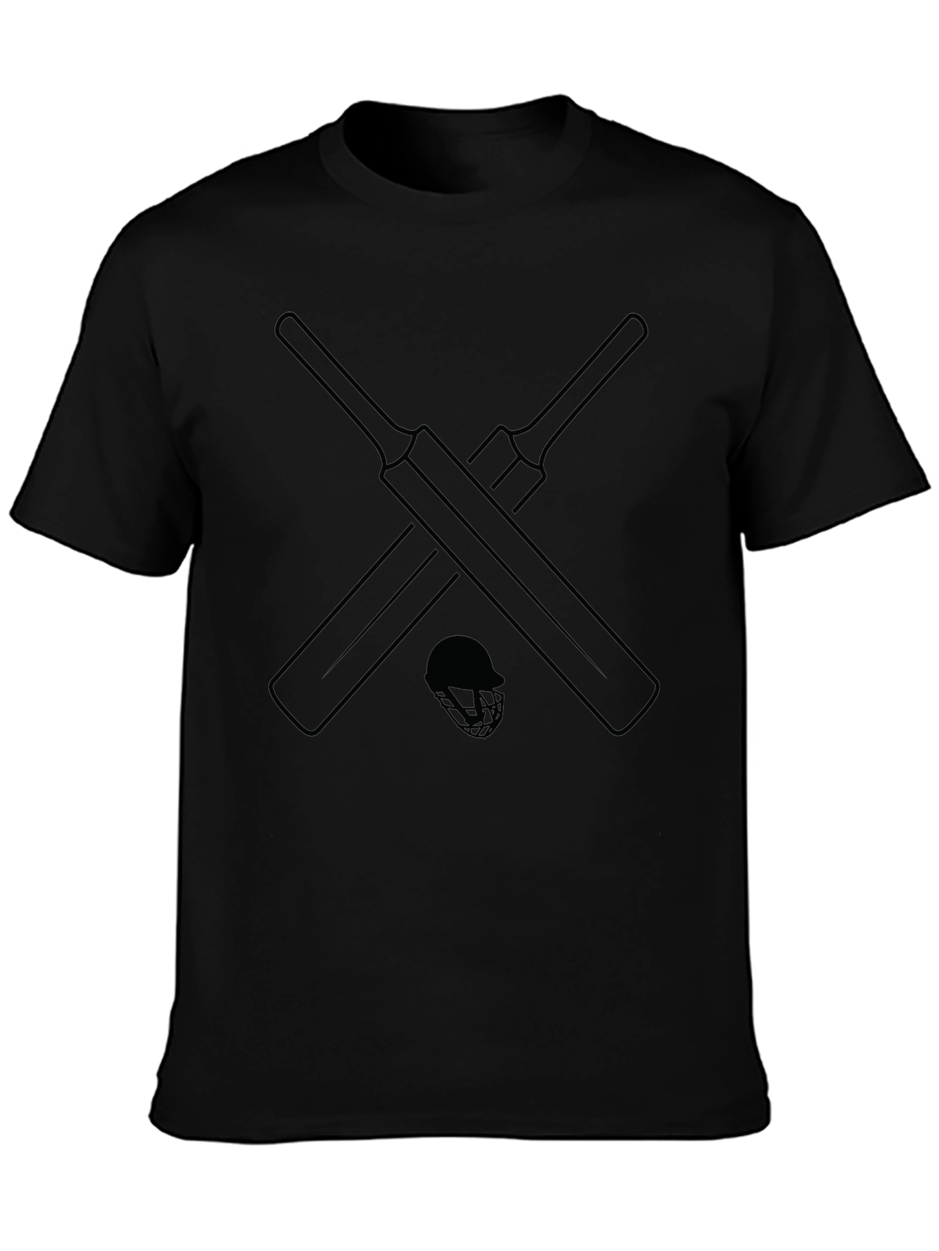 Cricket Bats & Helmet T-Shirt - Stylish Sportswear