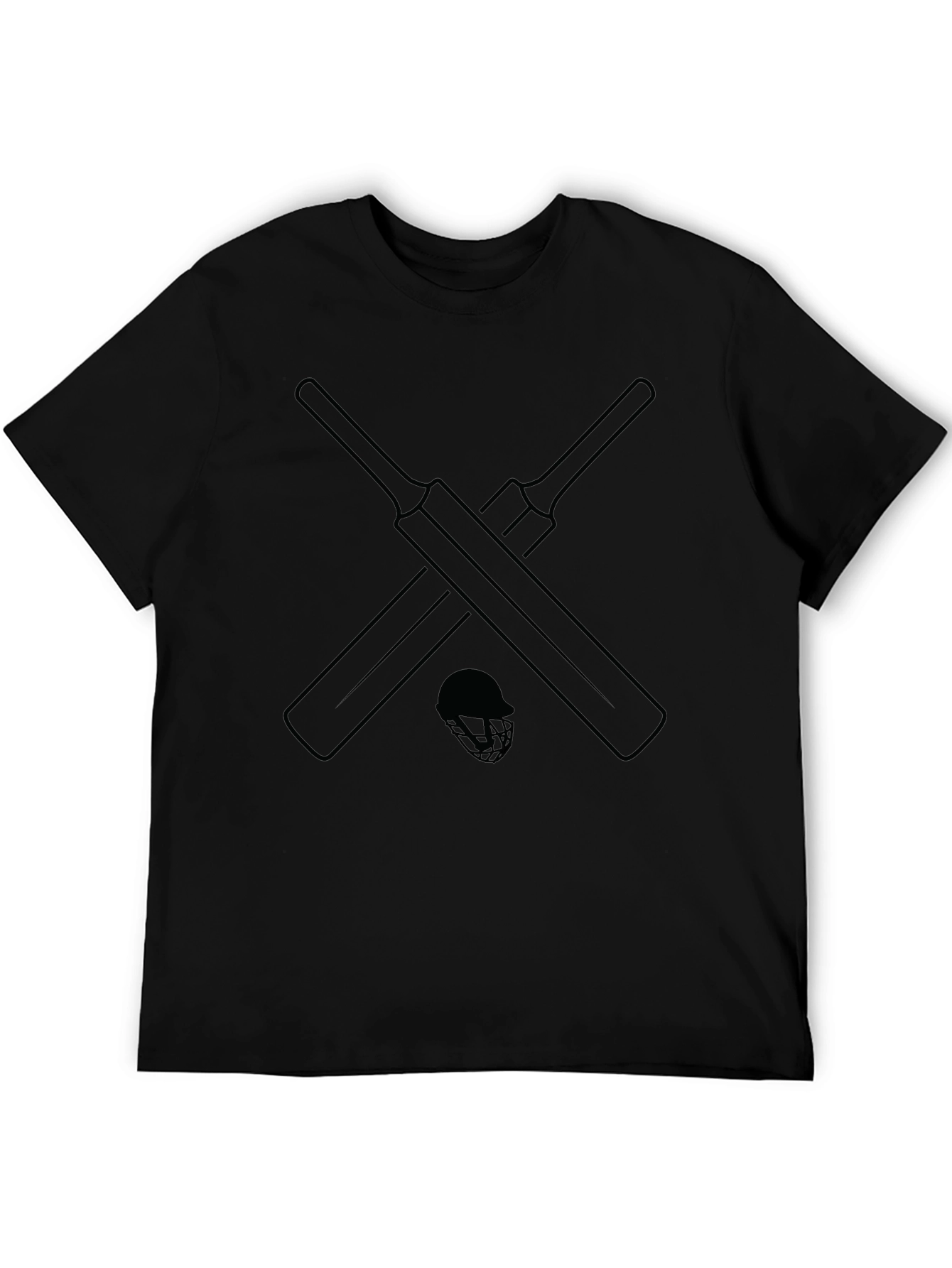Cricket Bats & Helmet T-Shirt - Stylish Sportswear
