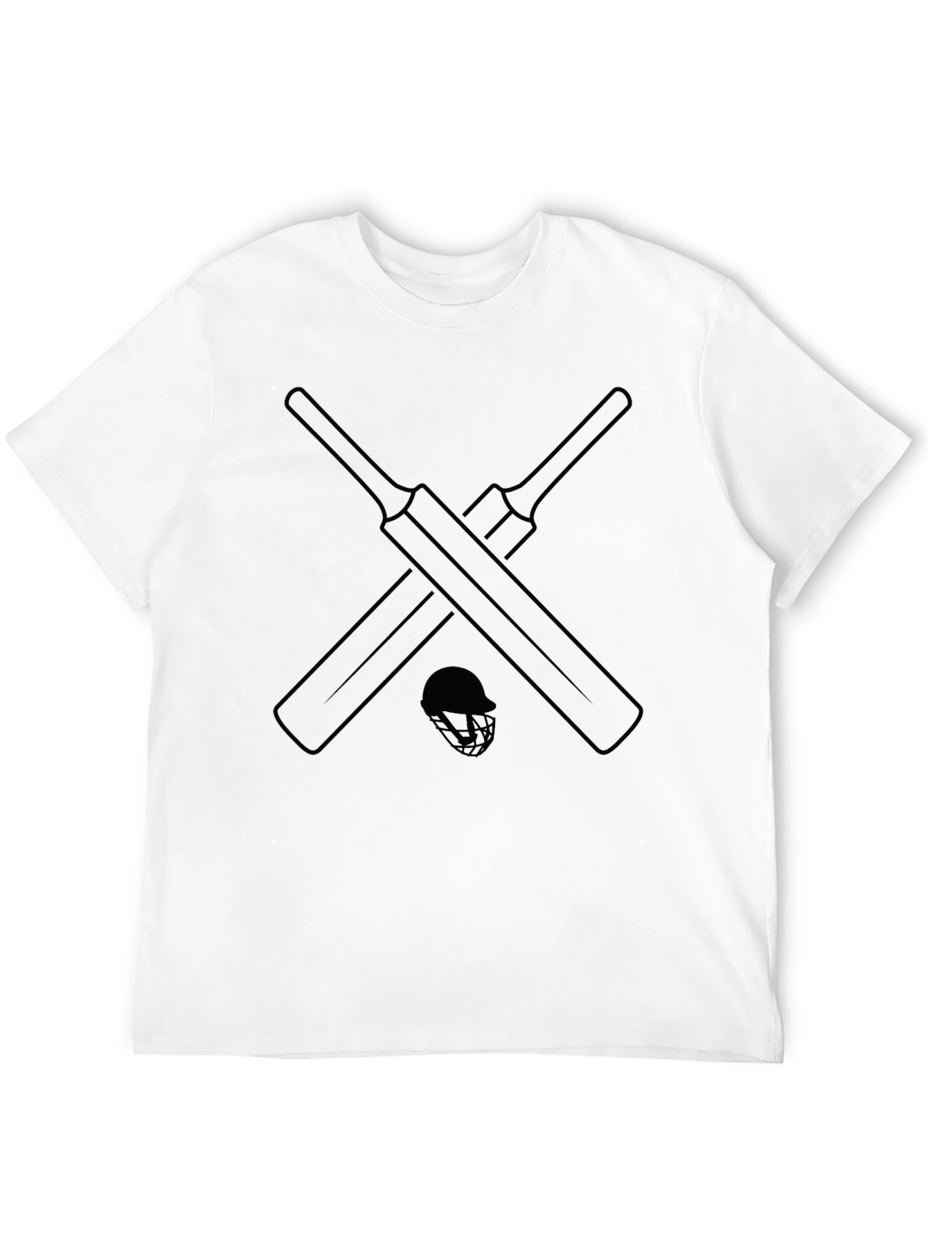 Cricket Bats & Helmet T-Shirt - Stylish Sportswear