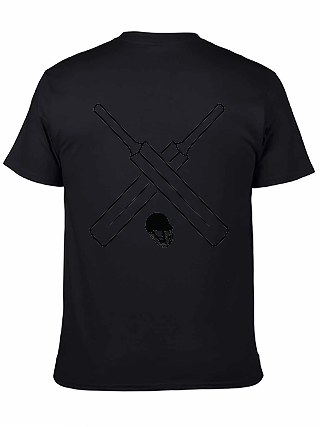 Cricket Bats & Helmet T-Shirt - Stylish Sportswear