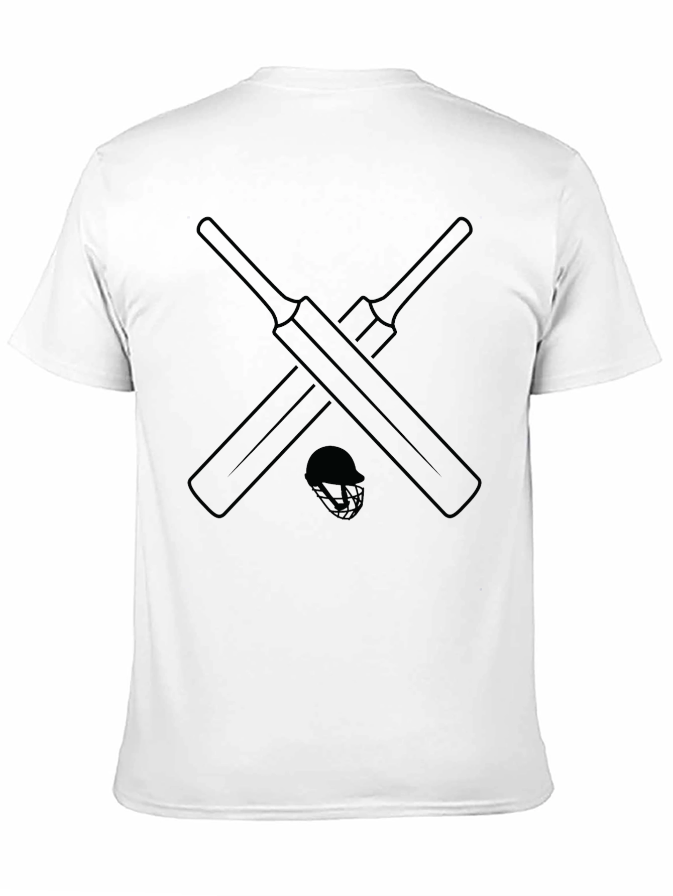 Cricket Bats & Helmet T-Shirt - Stylish Sportswear
