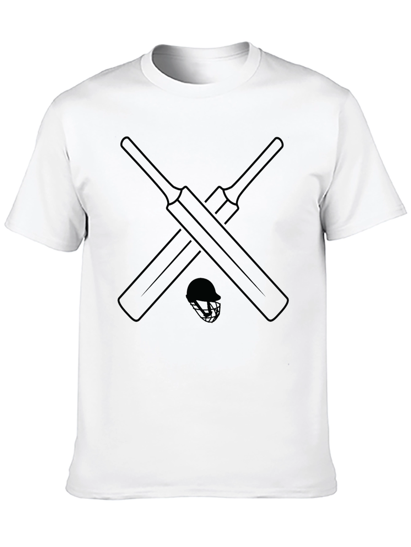 Cricket Bats & Helmet T-Shirt - Stylish Sportswear