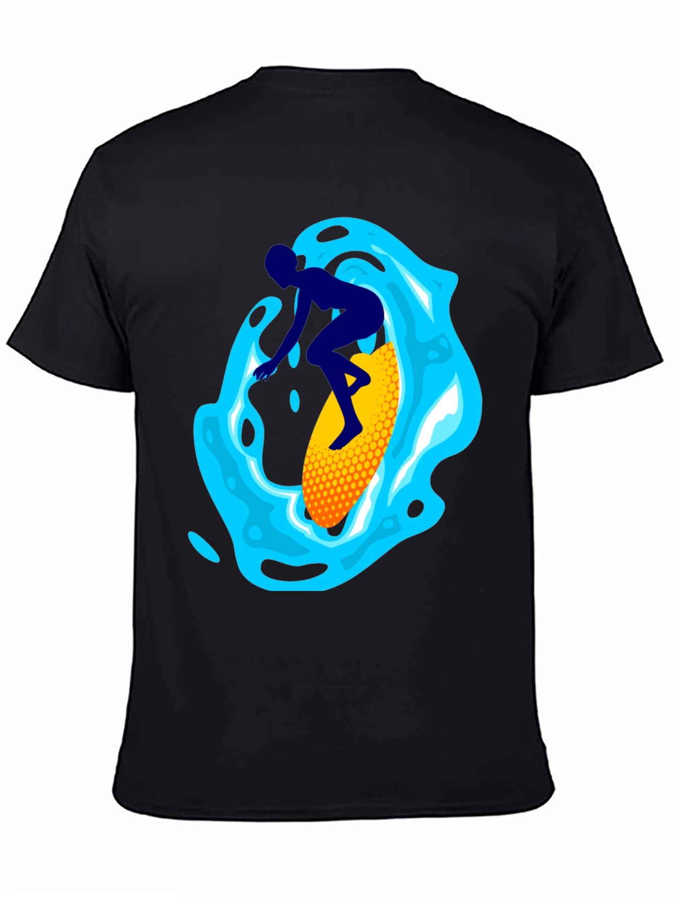 Surfer Graphic Tee - Black Cotton Blend