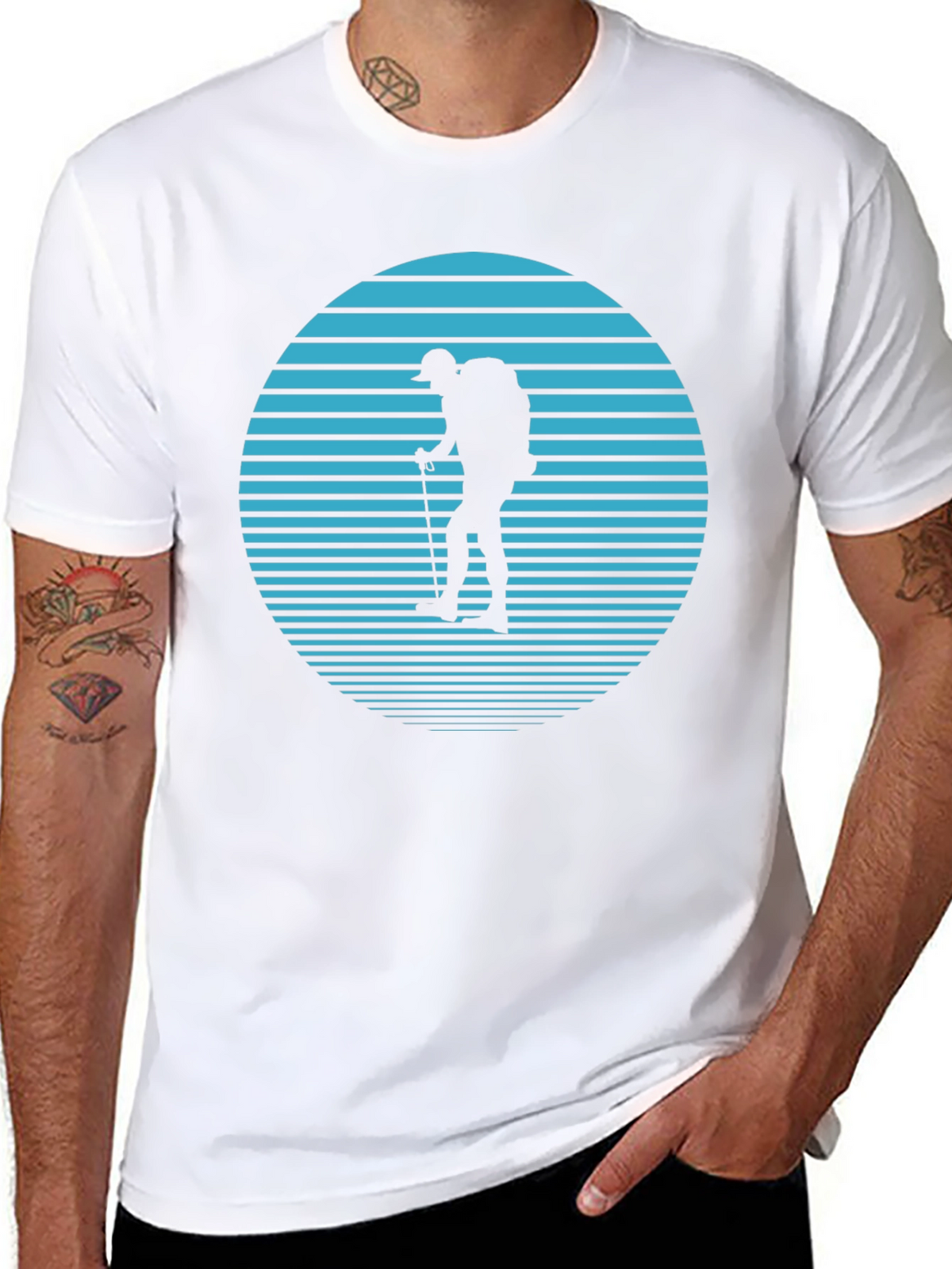 Hiker Silhouette T-Shirt - Nature Adventure Tee