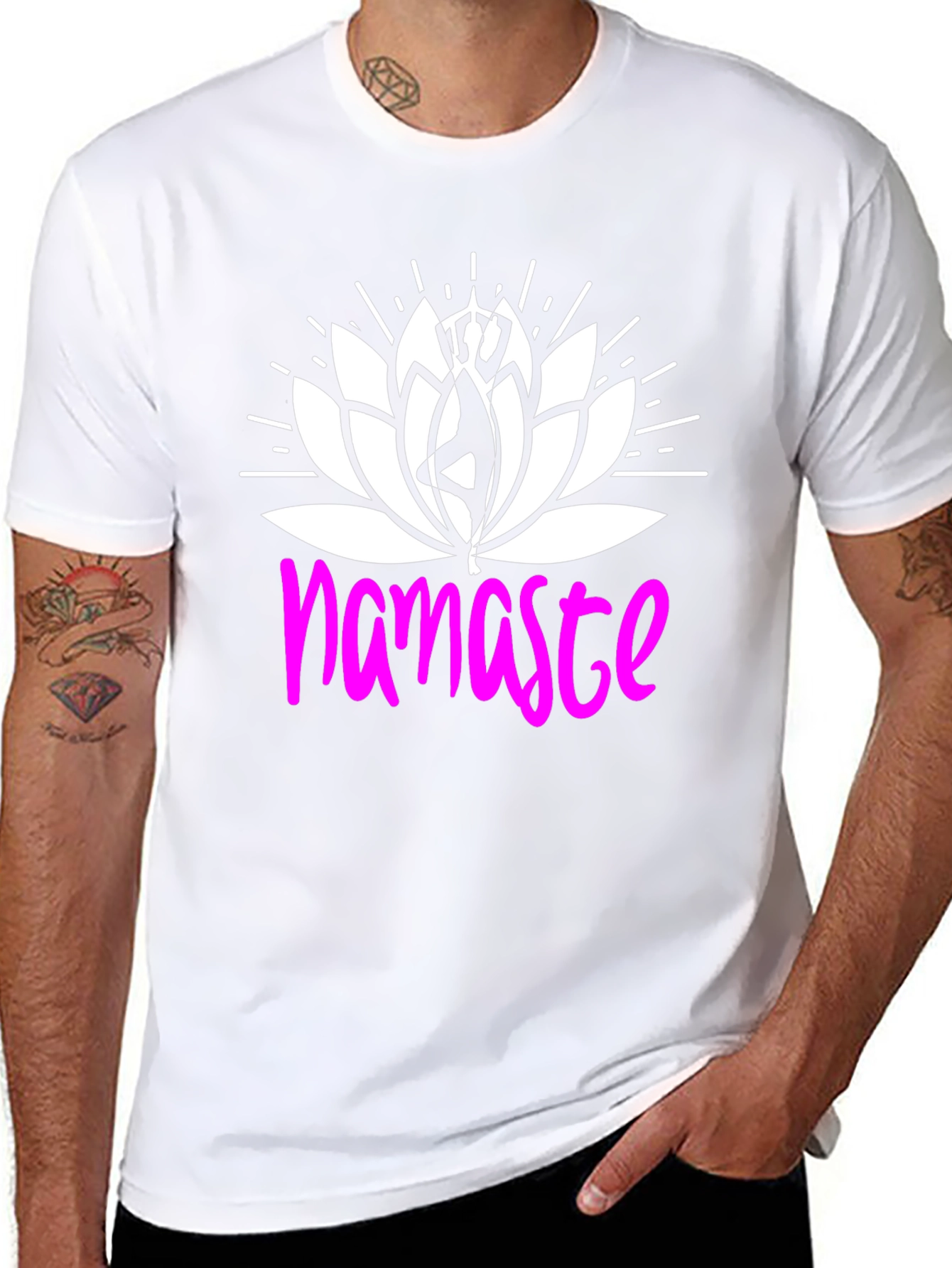 Namaste Lotus Flower Graphic T-Shirt