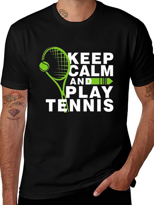Keep Calm and Play Tennis Graphic Tee