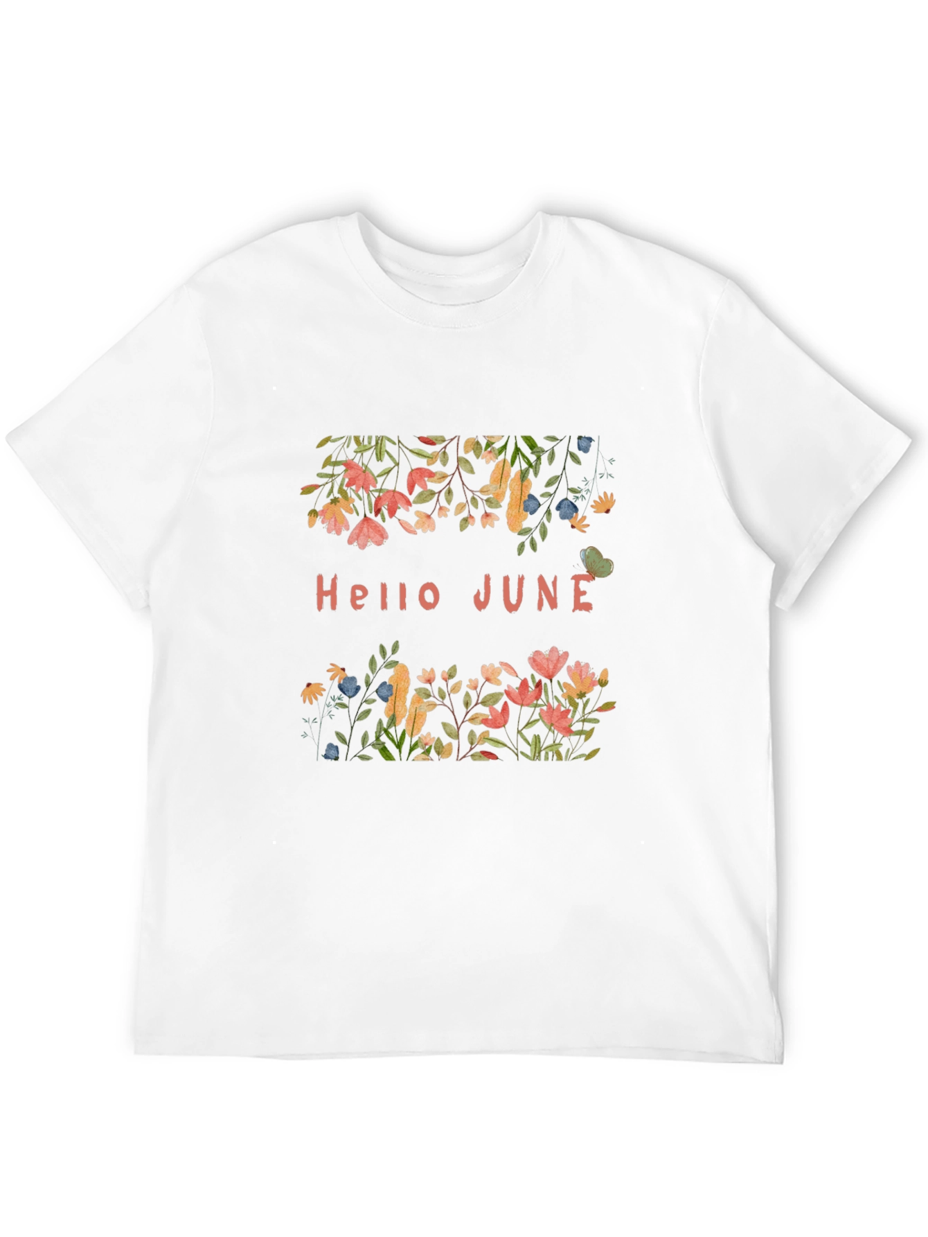 Hello June Floral Graphic Print T-Shirt