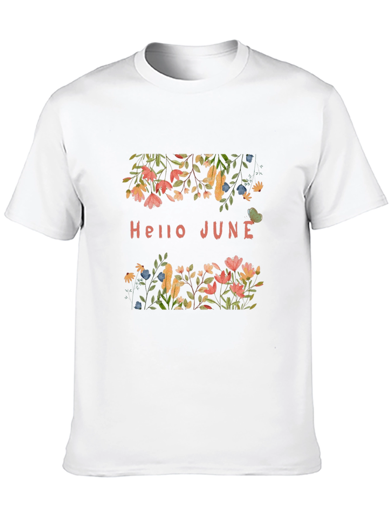 Hello June Floral Graphic Print T-Shirt
