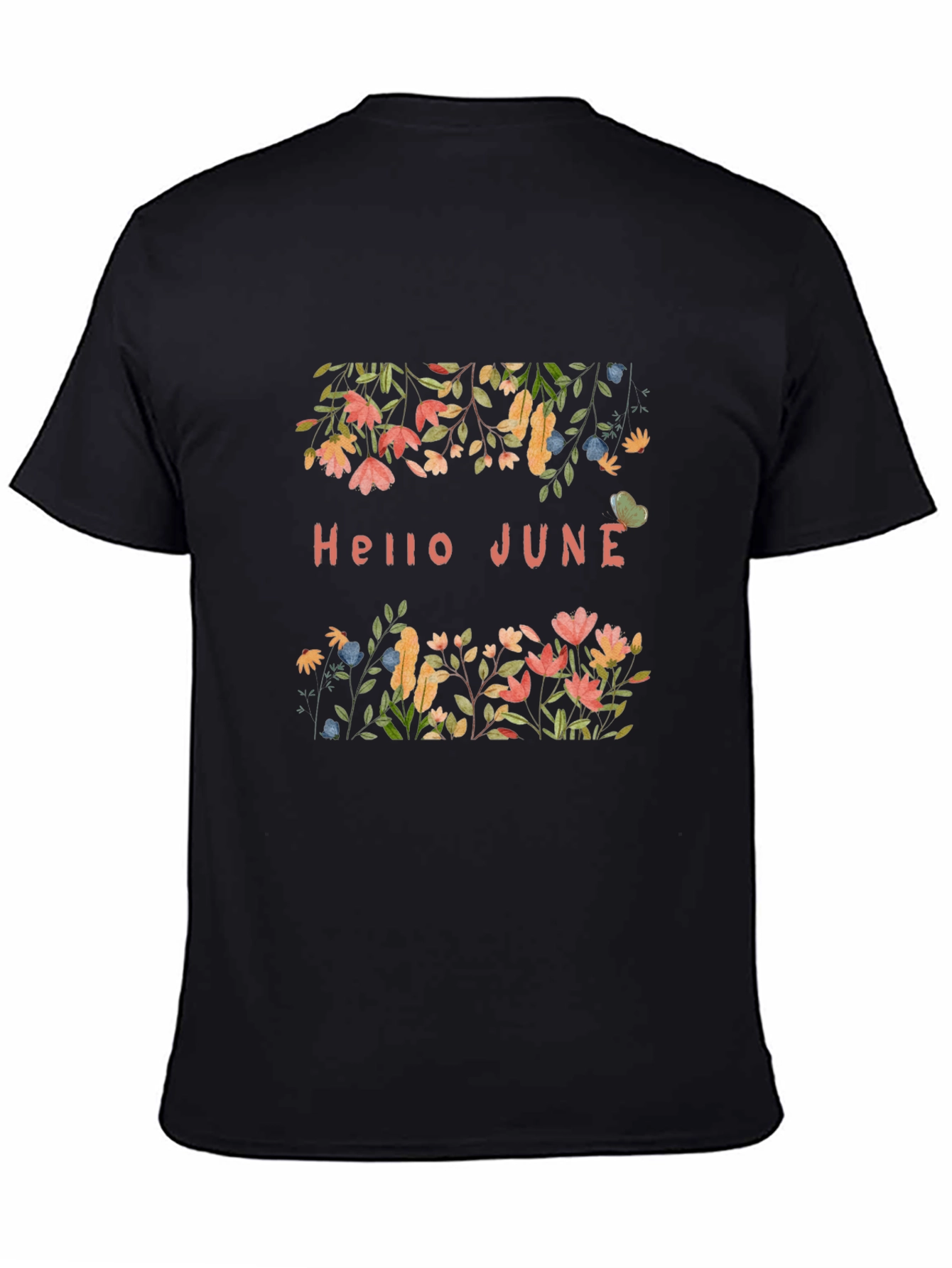 Hello June Floral Graphic Print T-Shirt