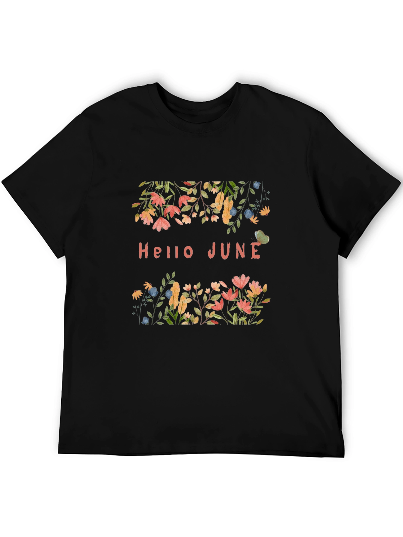 Hello June Floral Graphic Print T-Shirt