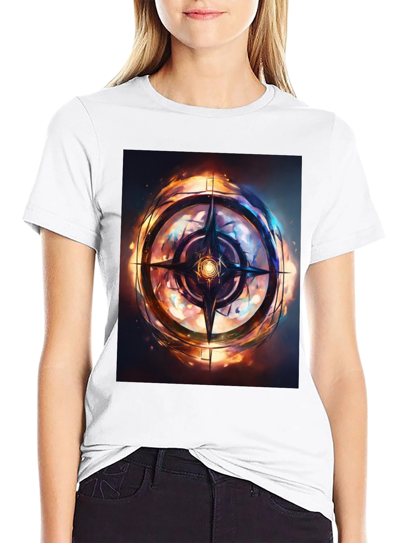 Mystic Compass Graphic Black T-Shirt