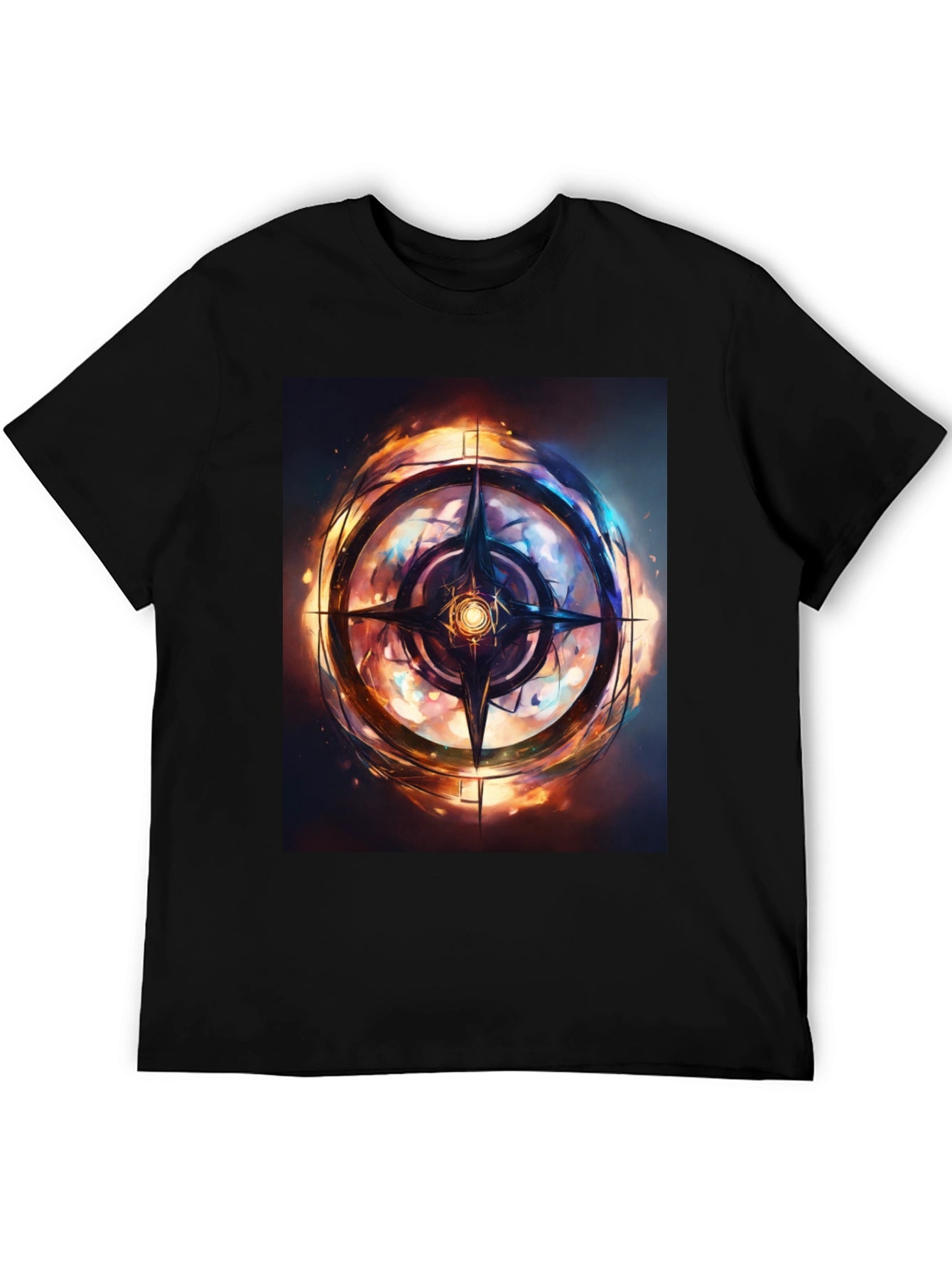 Mystic Compass Graphic Black T-Shirt