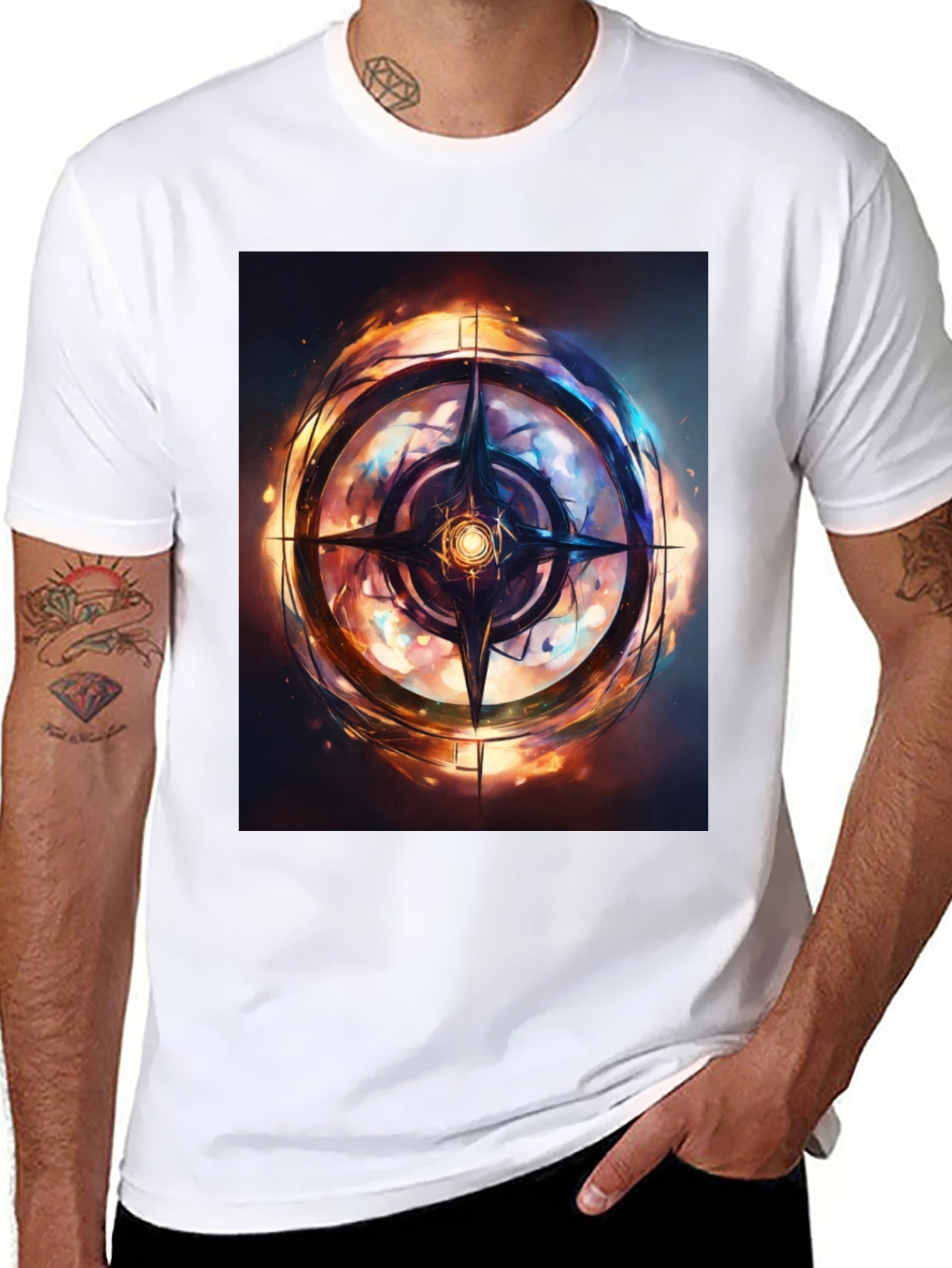 Mystic Compass Graphic Black T-Shirt