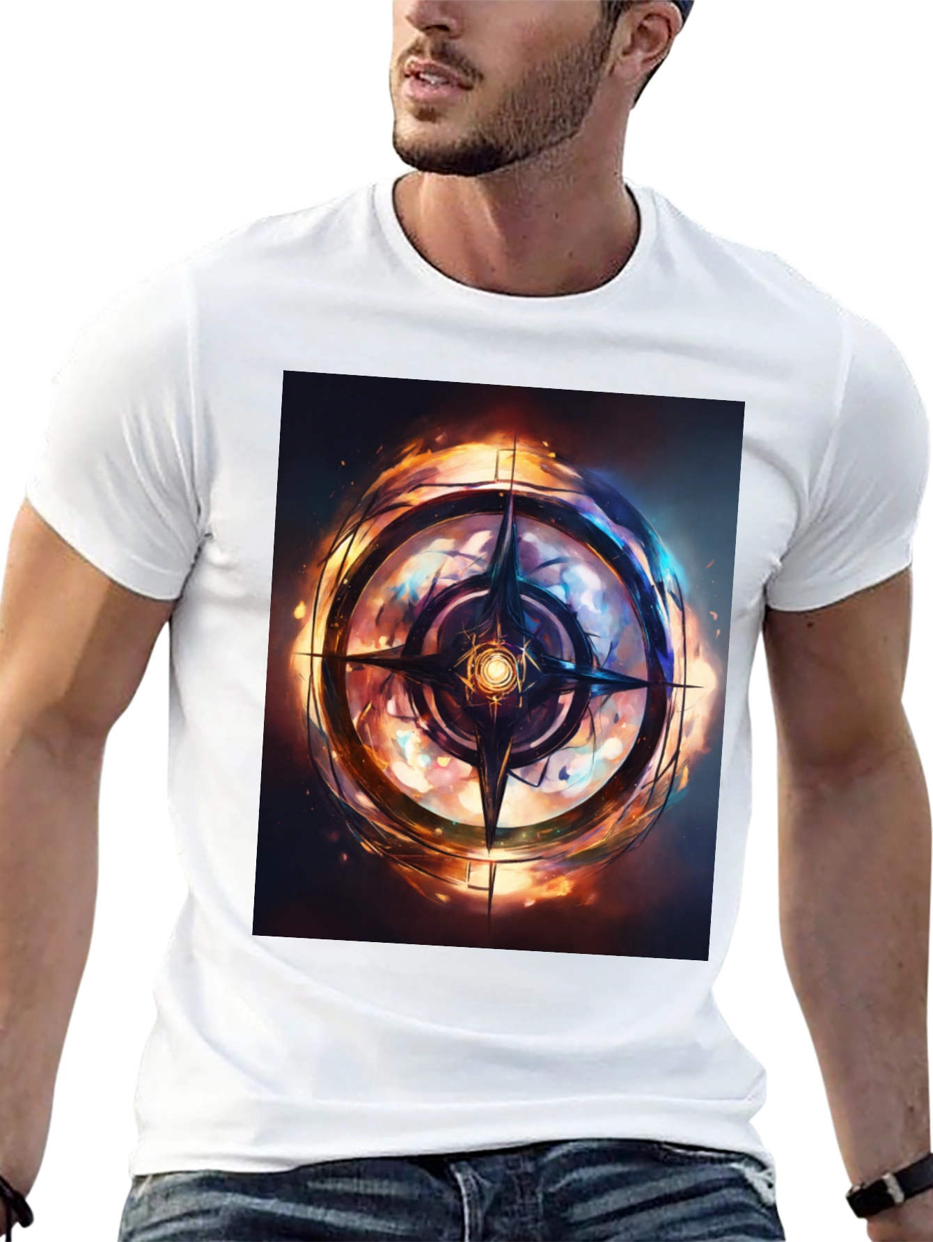 Mystic Compass Graphic Black T-Shirt