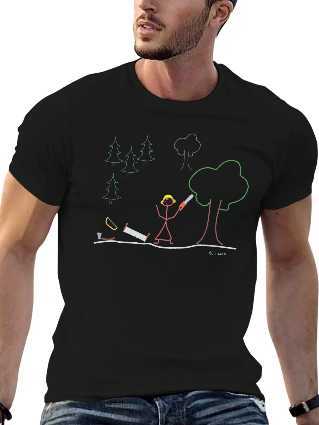 Funny Stick Figure Logger T-Shirt