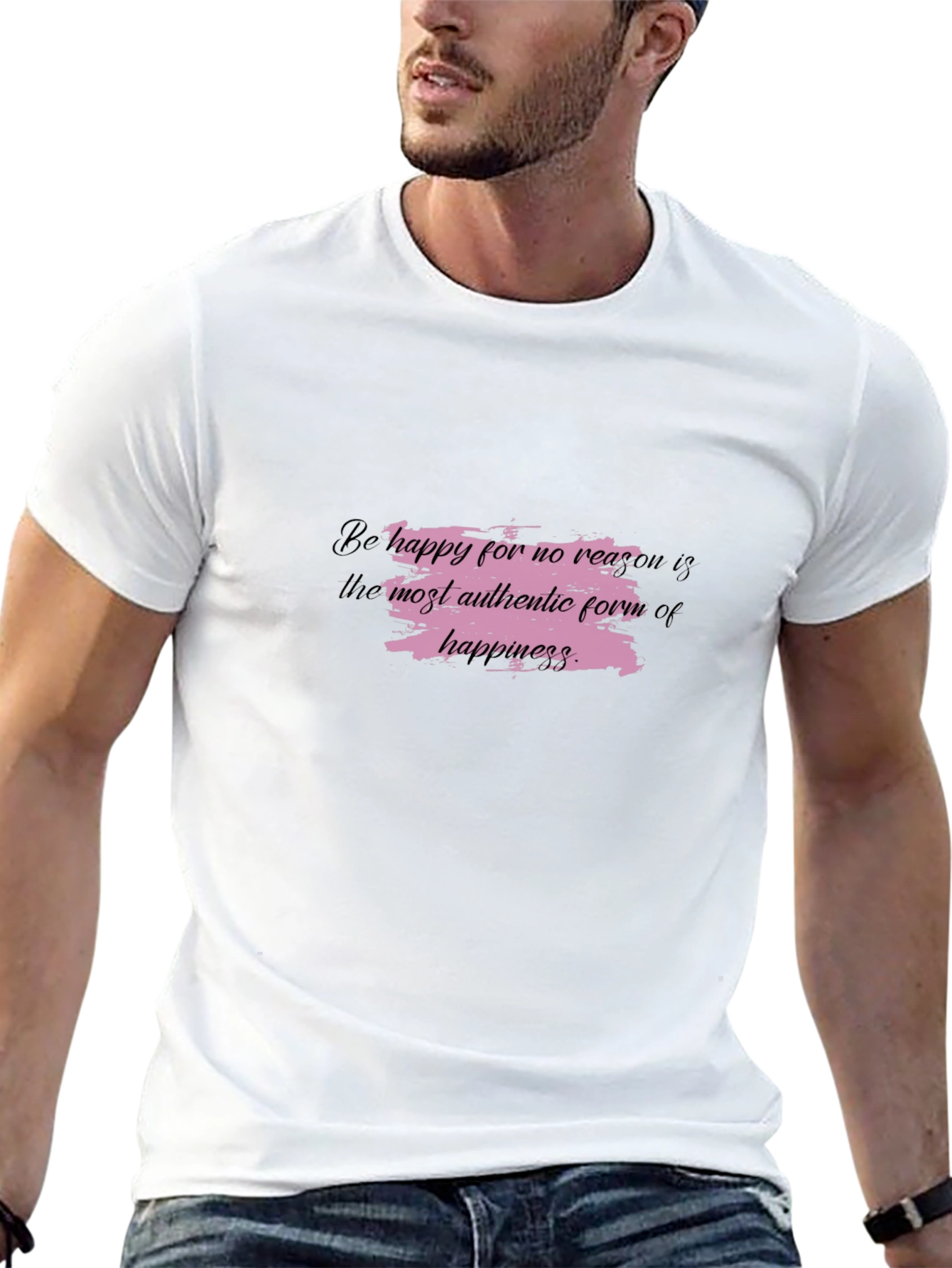 Inspirational Graphic Tee - Be Happy T-Shirt