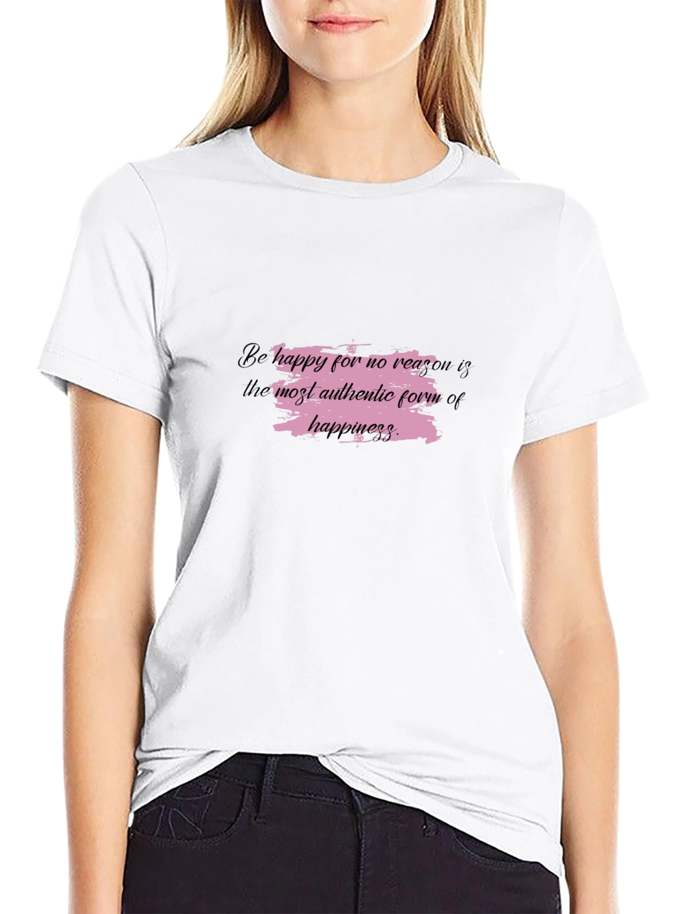 Inspirational Graphic Tee - Be Happy T-Shirt