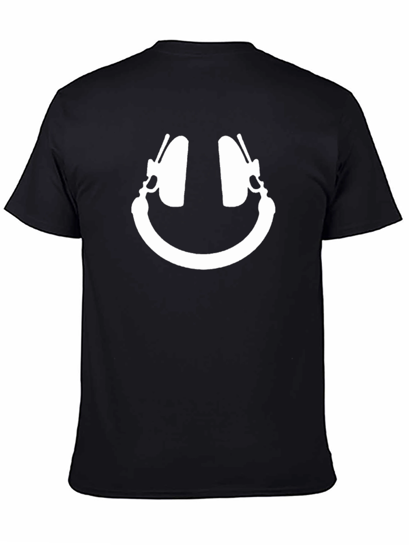 Headphone Smile Black T-Shirt - Music Lover Tee
