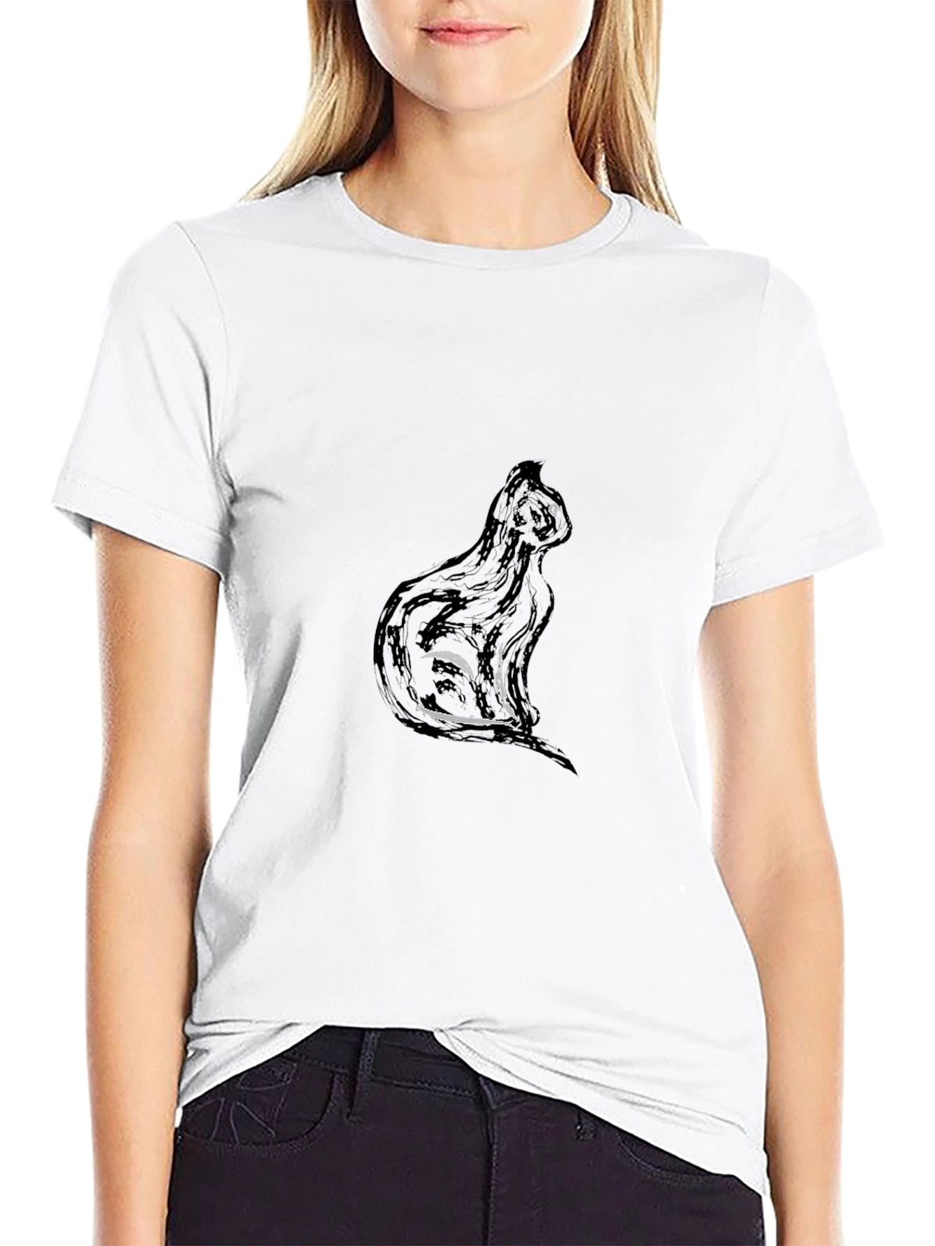 Black Cat Graphic Tee - Soft Style